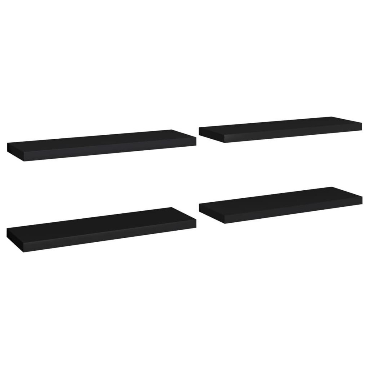 VIDAXL Etageres murales flottantes 4 pcs noir 80x23,5x3,8 cm MDF