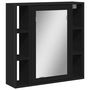 Voir la diapositive 2 : VIDAXL Armoire de salle de bain a miroir noir bois d'ingenierie