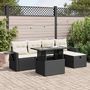 Voir la diapositive 1 : VIDAXL Salon de jardin 6 pcs avec coussins noir resine tressee