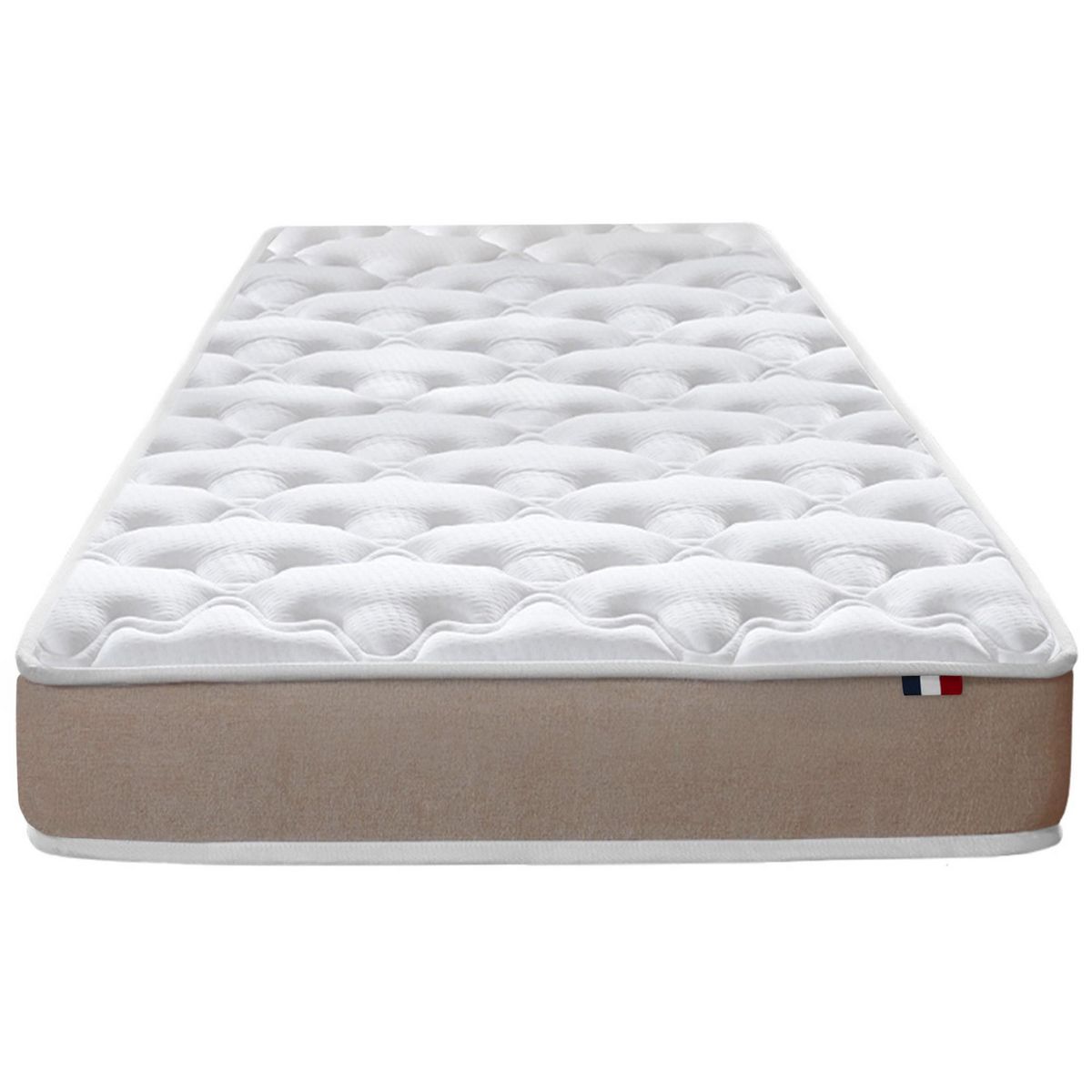 IDLITERIE Ensemble Matelas Mousse Haute Résilience ESSENCE + Latex 3 zones +Sommier - Made in France