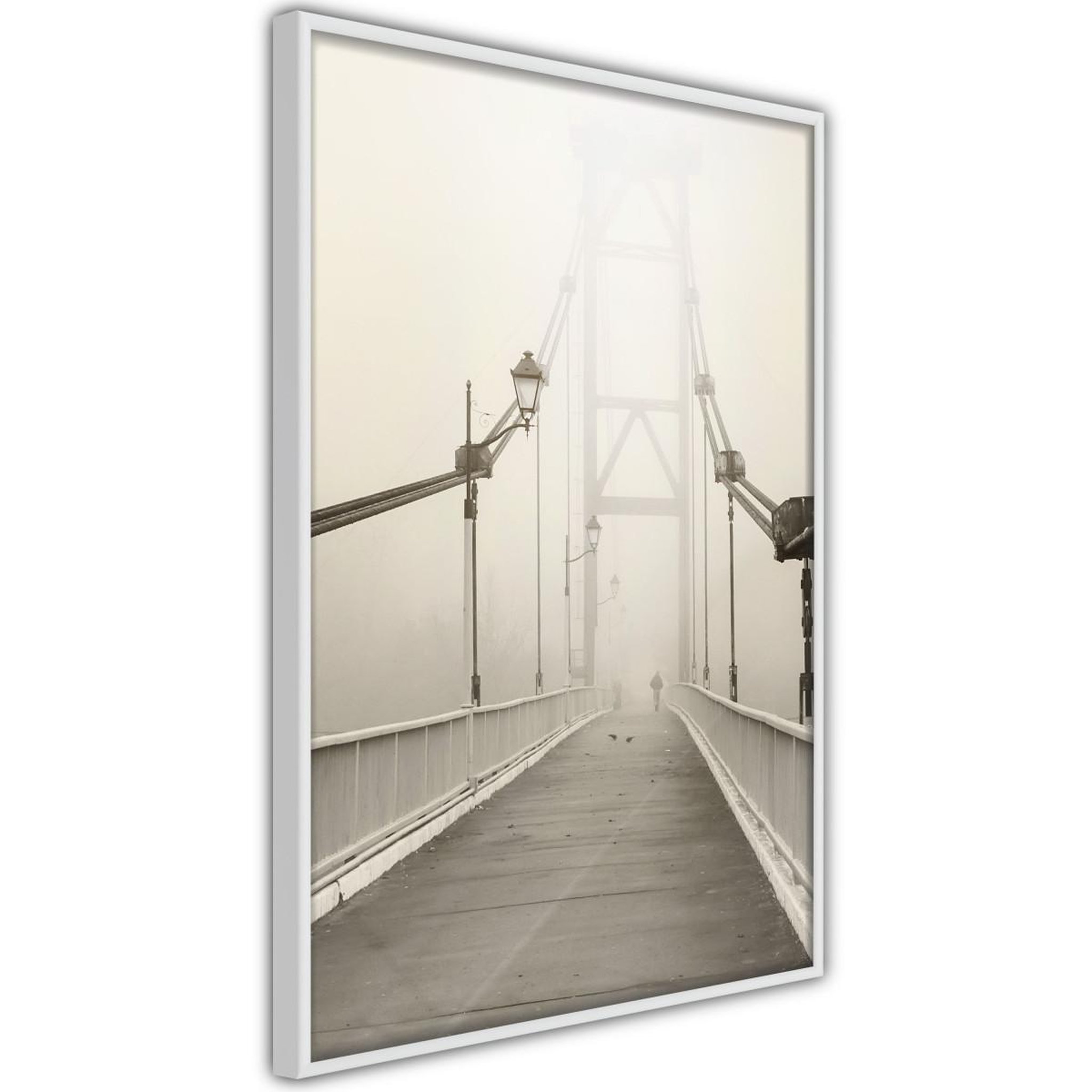 Paris Prix Affiche murale encadrée  bridge disappearing into fog