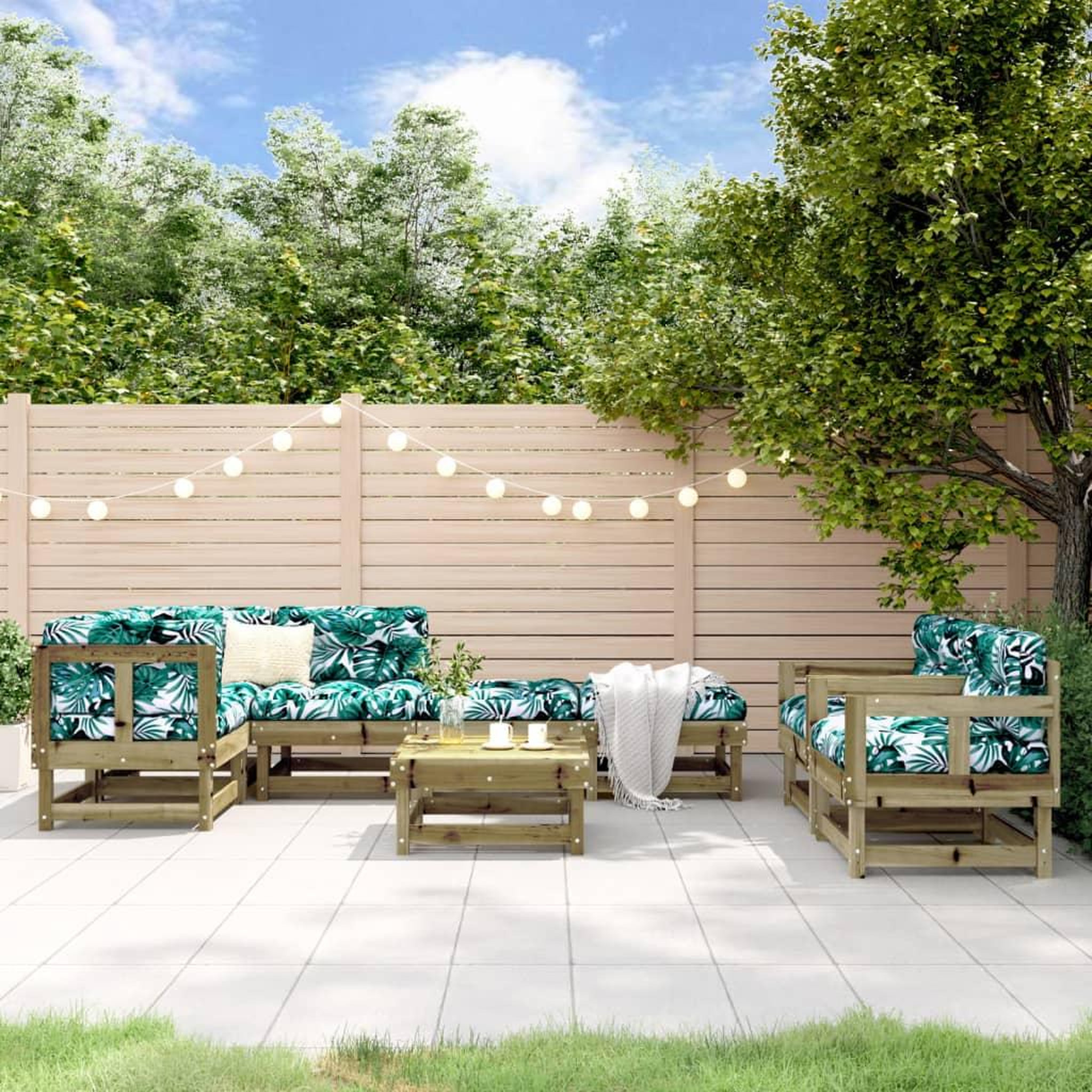 VIDAXL Salon de jardin 8 pcs bois de pin impregne