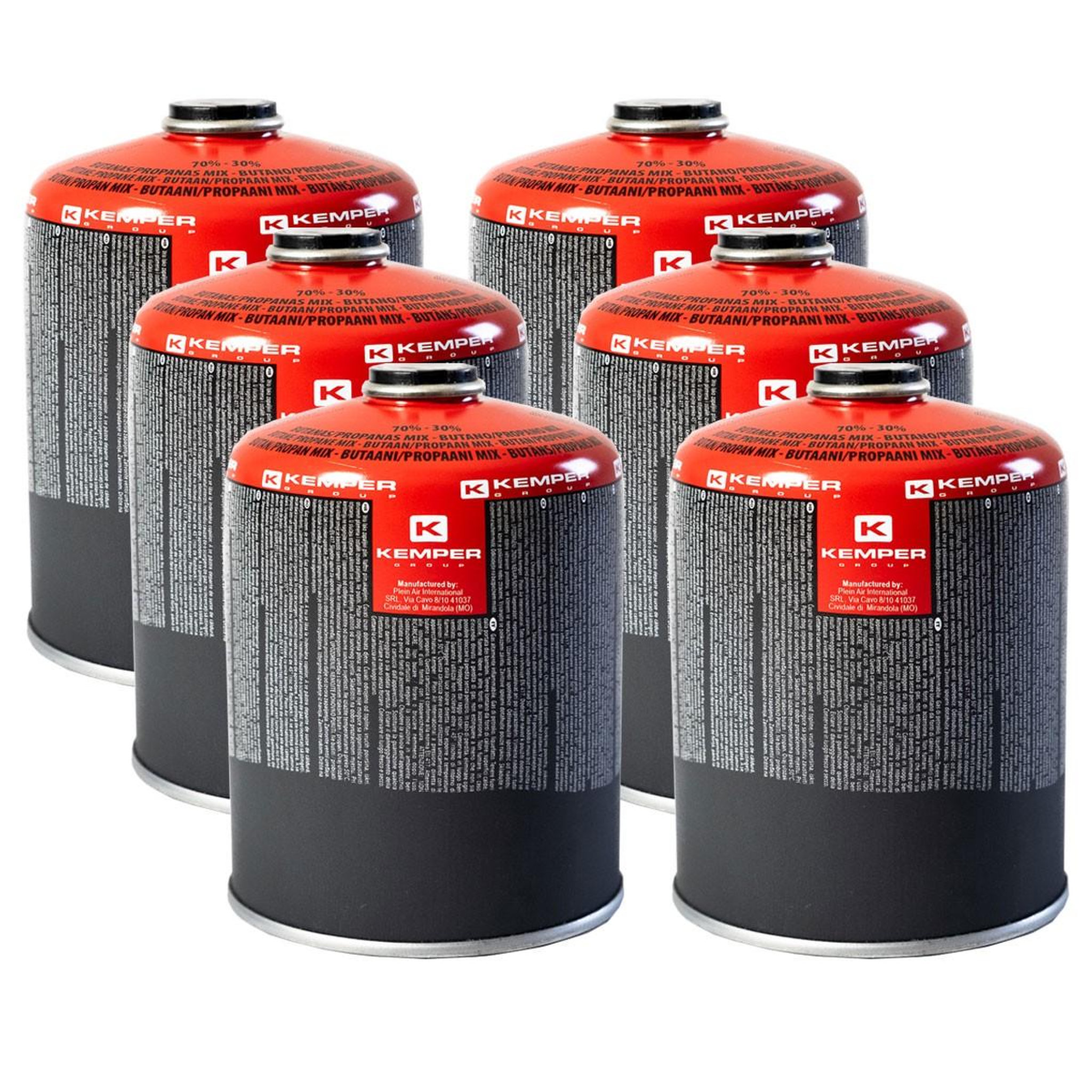 Kemper Pack de 6 cartouches de gaz 450g butane propane mix valve 7/16 kemper