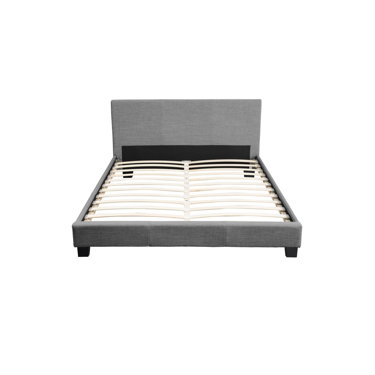 Lit revêtement tissu avec tête de lit et sommier à lattes 160x200 cm MARTIN