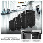 Voir la diapositive 3 : tectake Set de valises trolley rigides 4 parties, en plastique ABS robuste noir