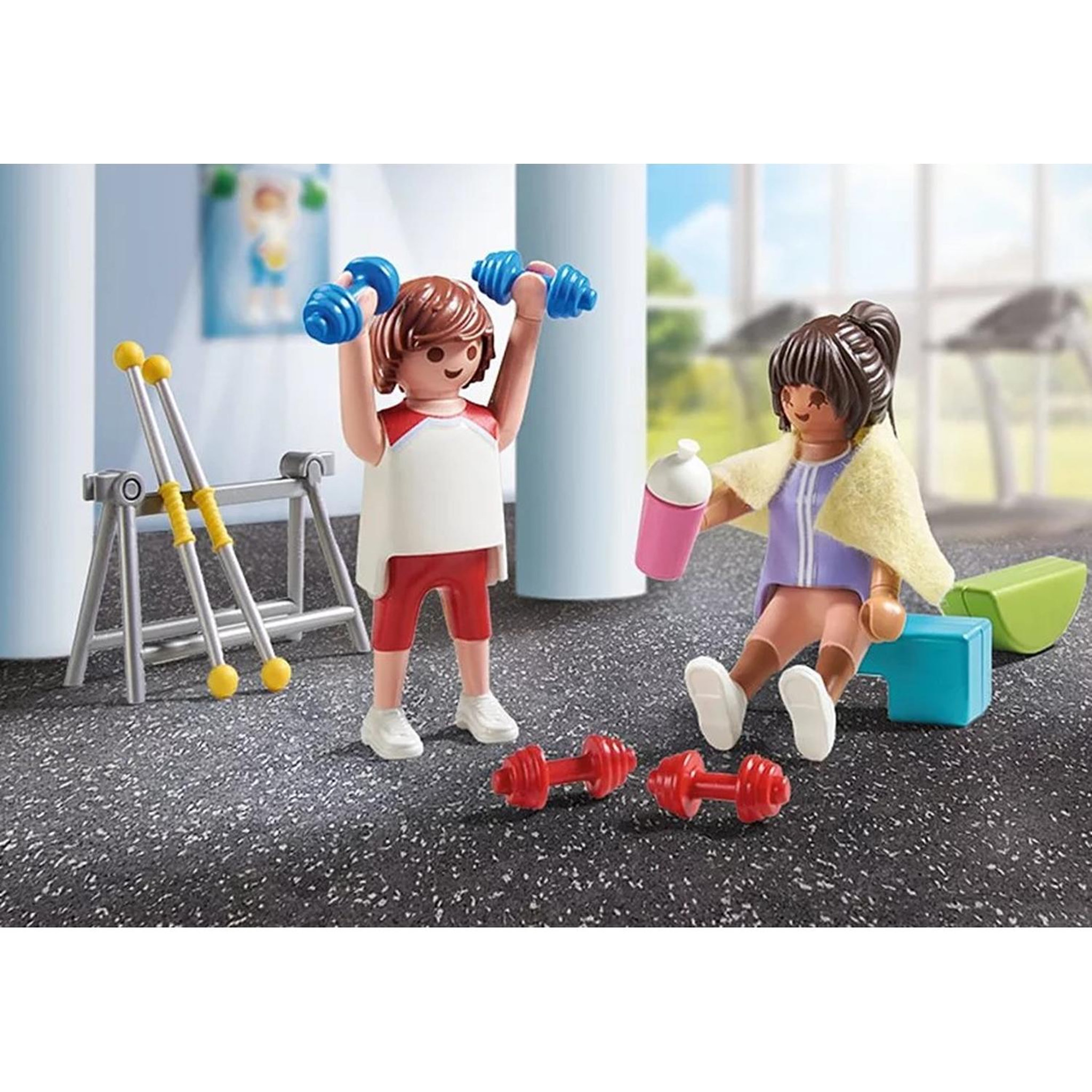 Voir la diapositive 3 : PLAYMOBIL My Life Sportifs et matériel de fitness, vélo et haltères