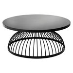 ATMOSPHERA Table Basse Ronde Design  Kushi  90cm Noir
