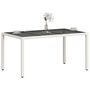 Voir la diapositive 4 : VIDAXL Table de jardin avec dessus en verre blanc resine tressee