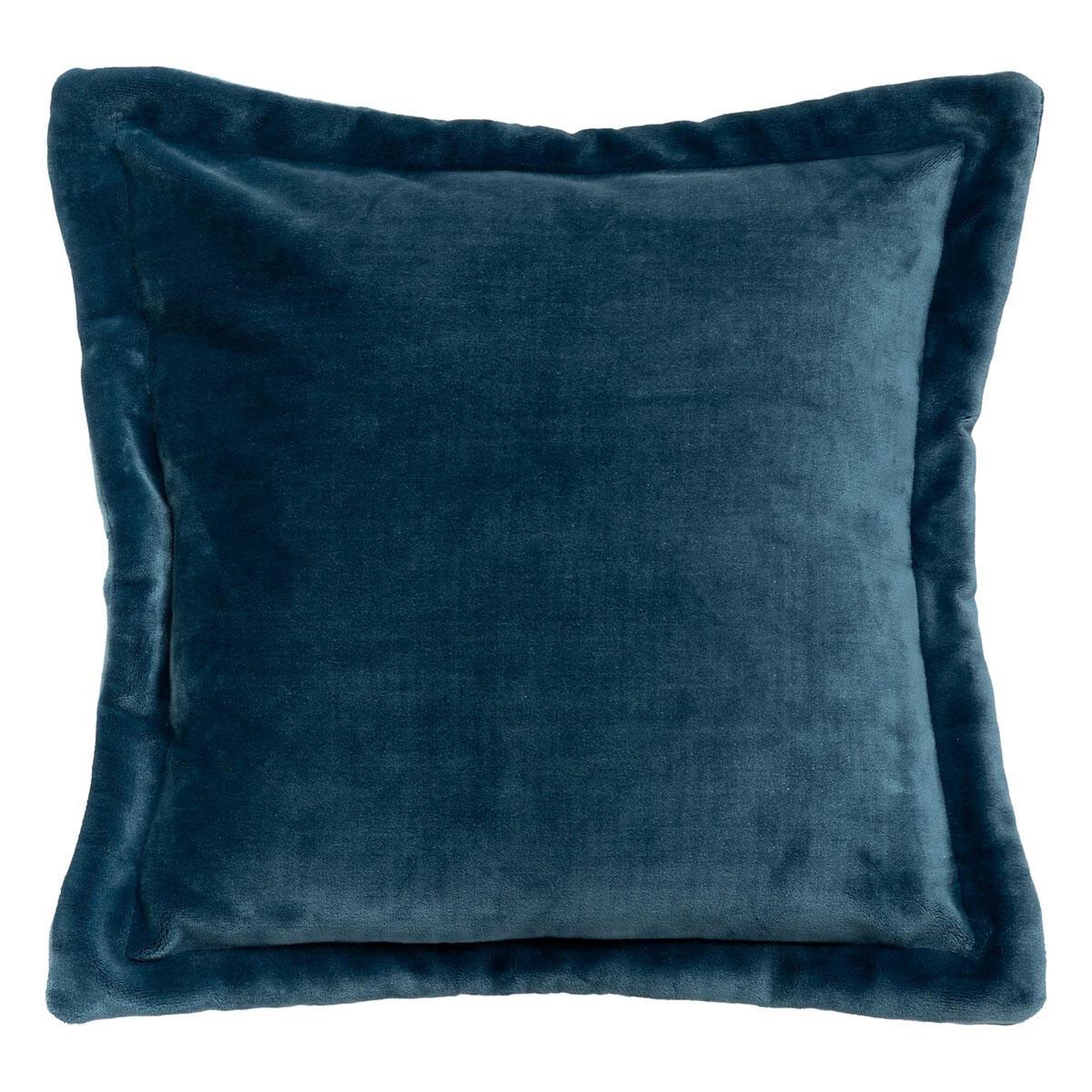ATMOSPHERA Coussin déco flanelle  cuddly  53x53cm bleu égéen
