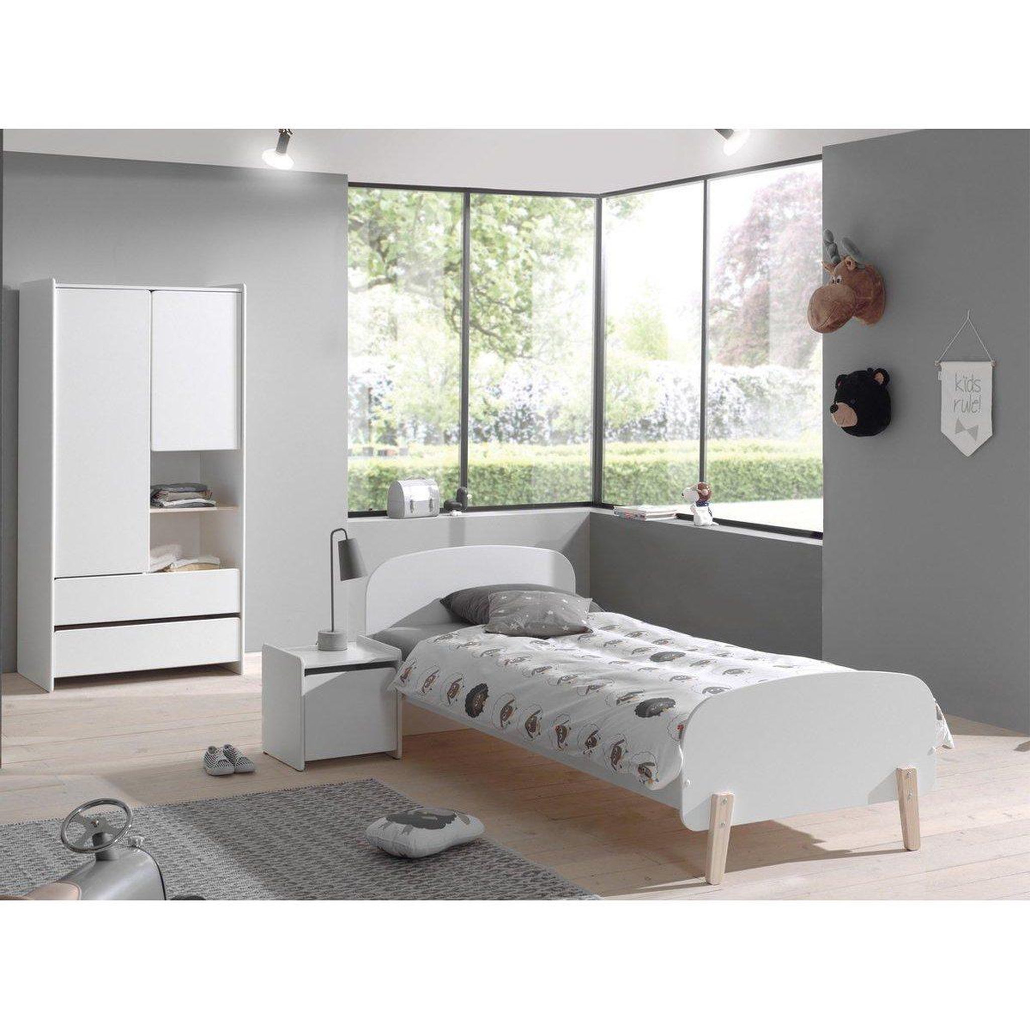 Voir la diapositive 4 : Paris Prix Lit enfant  kiddy  90x200cm blanc & naturel
