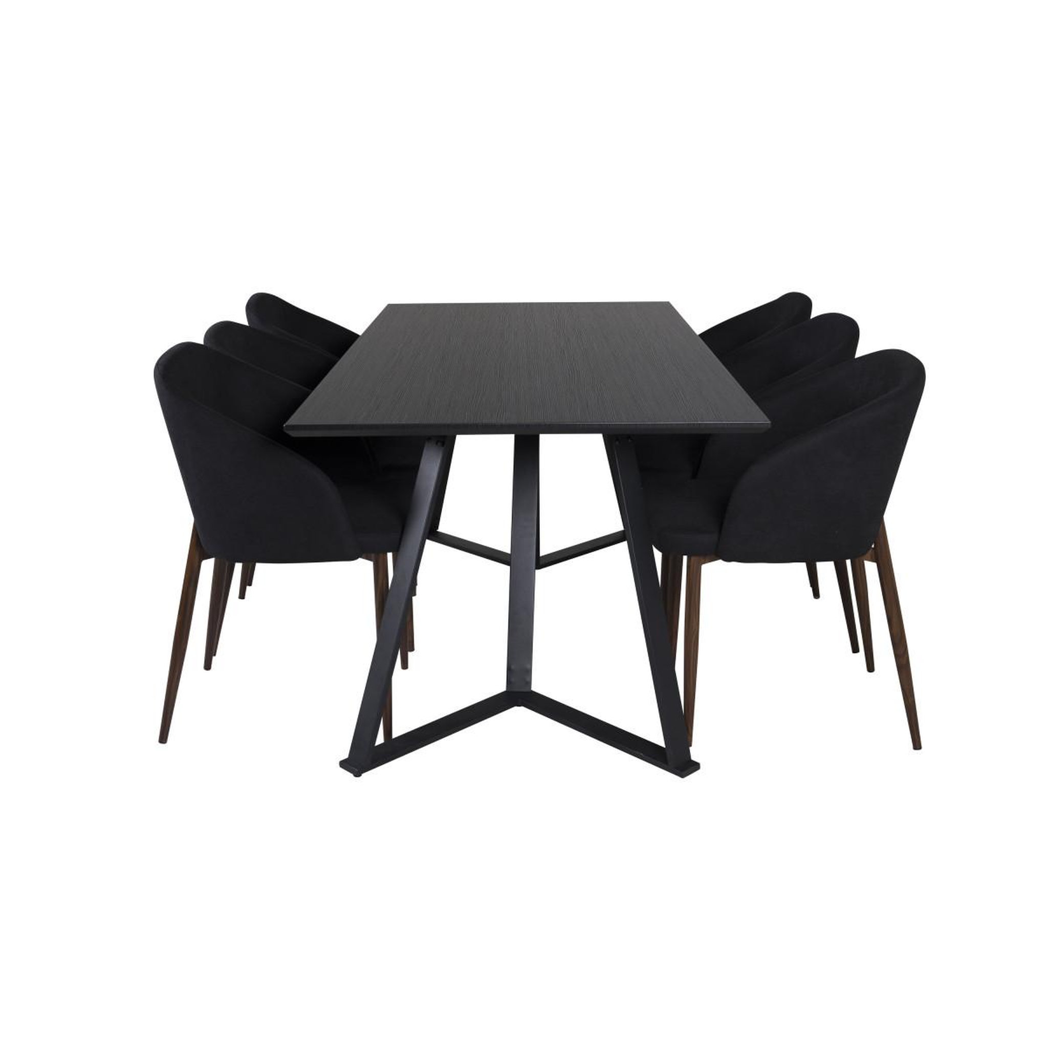 Voir la diapositive 2 : Paris Prix Ensemble table à manger & 6 chaises  marina & arch  180cm noir