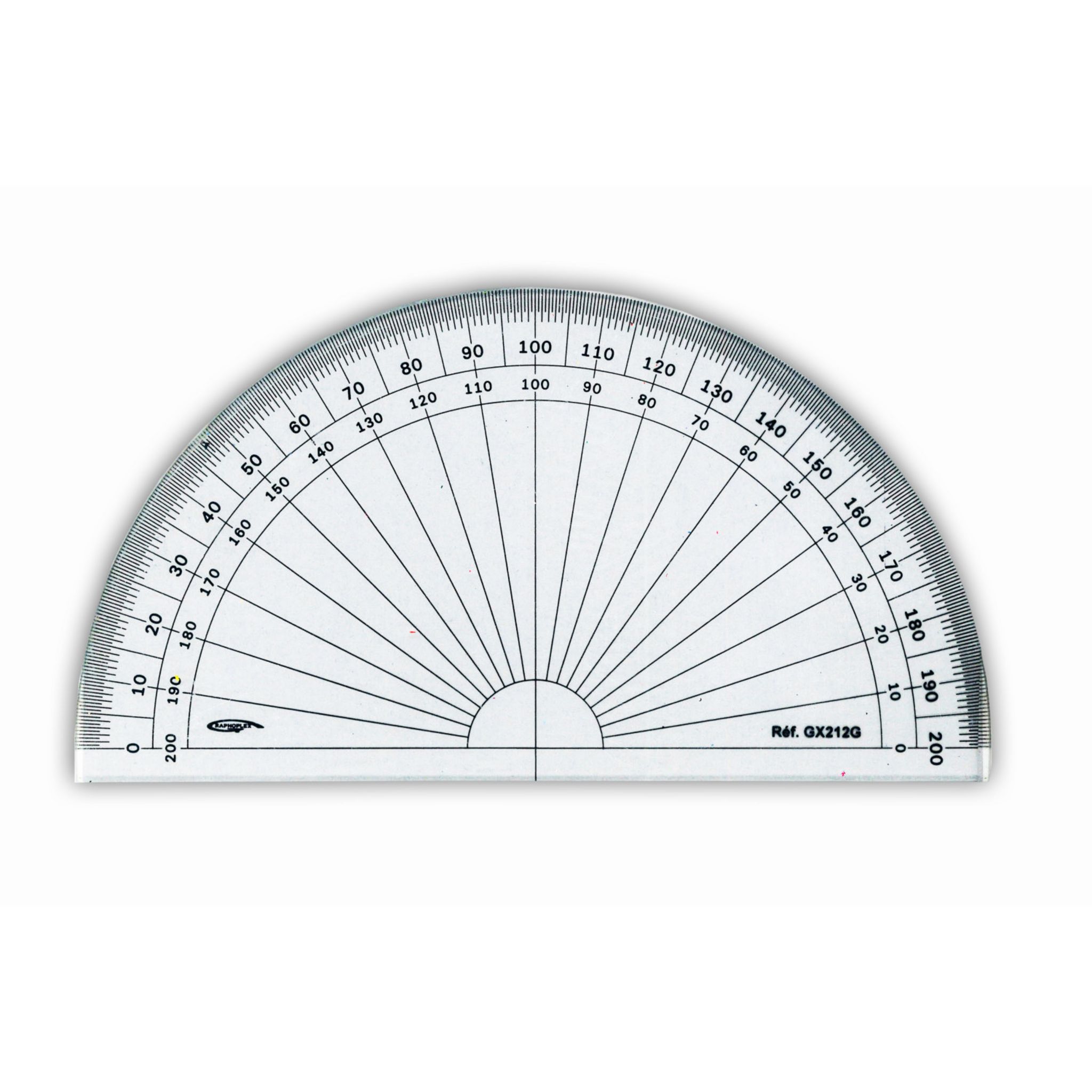 Rapporteur Cercle Entier 360° - Graphoplex 25 Cm - Incolore - Neuf Pour Géométrie Précise