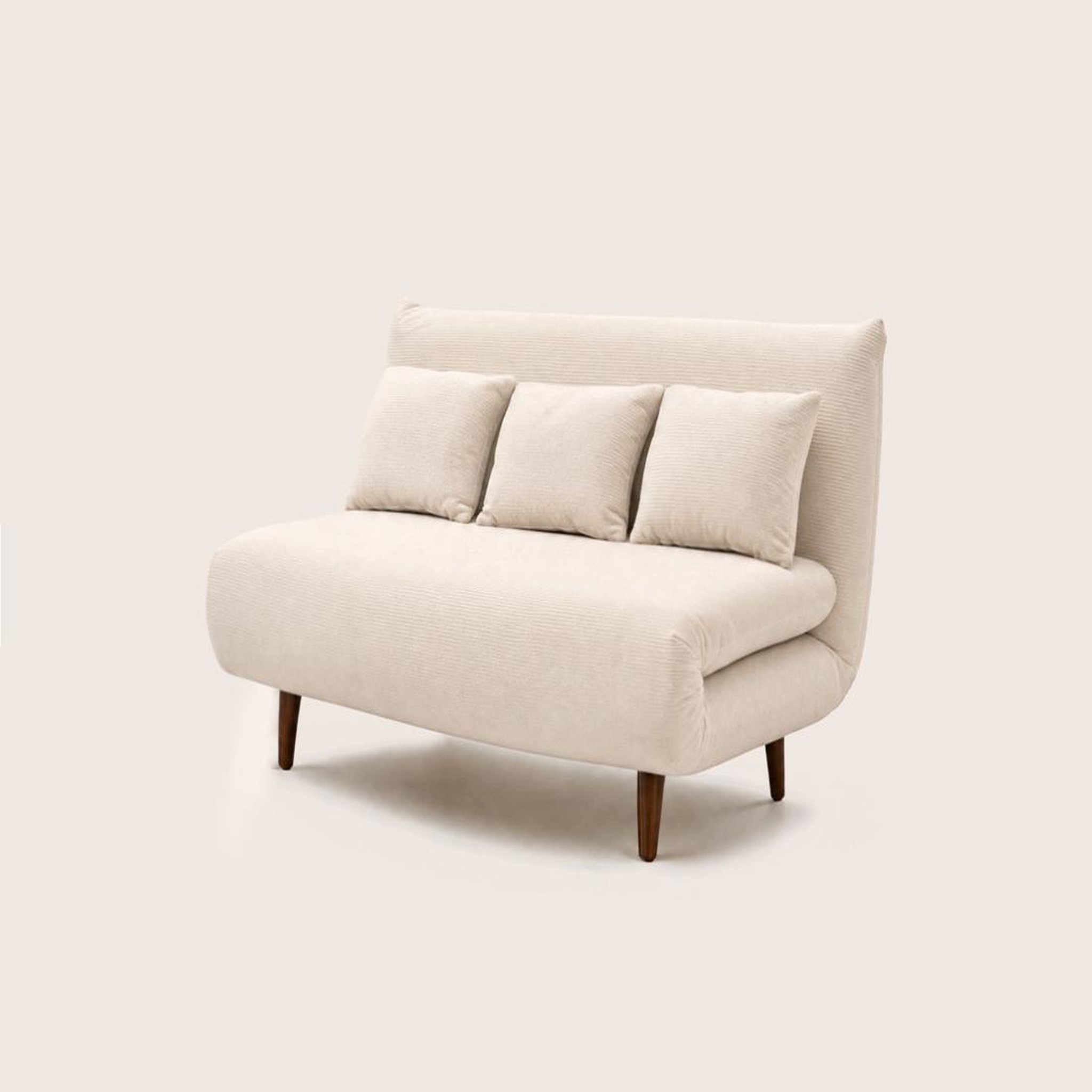 Voir la diapositive 3 : BEST MOBILIER Lumi - banquette convertible clic-clac 2 places en velours côtelé