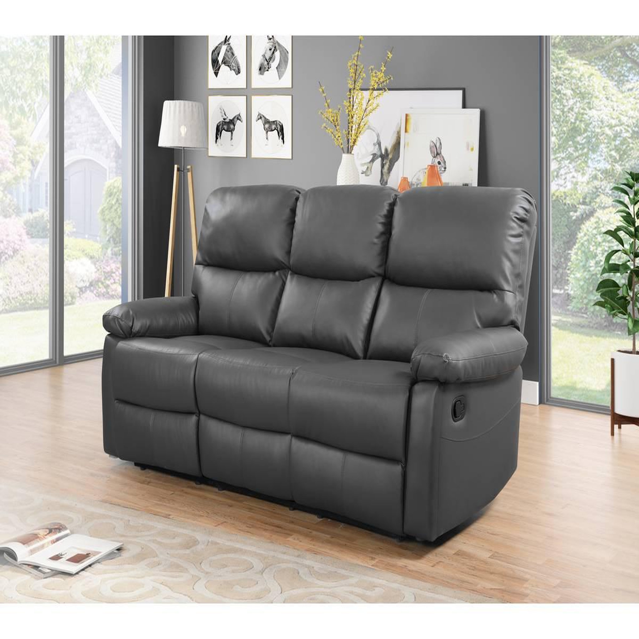 Voir la diapositive 2 : Habitat et Jardin Canapé relax  lincoln  - 197 x 89 x 103 cm - 3 places - gris