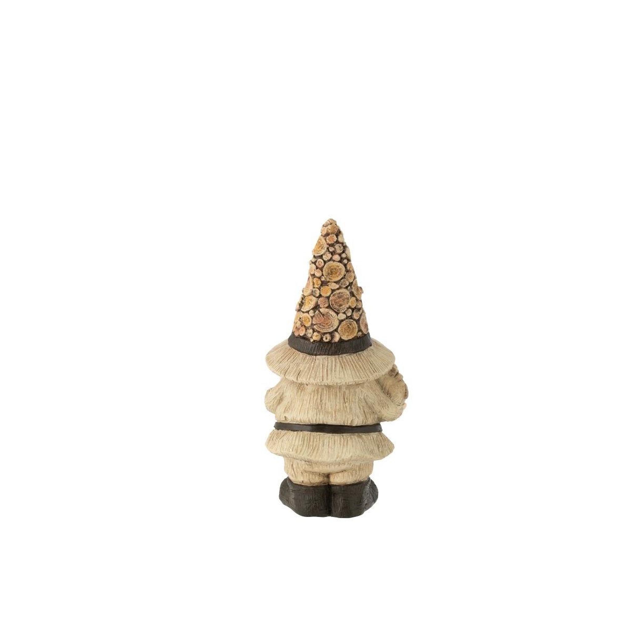 Voir la diapositive 2 : J-LINE Statuette déco lutin  chalet  31cm naturel