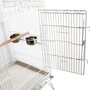 PAWHUT Grande volière cage à oiseaux design avec mangeoire perchoir suspendu plateau amovible étagère et roulettes 54L x 54l x 153H cm blanc