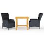 Voir la diapositive 1 : VIDAXL Ensemble a manger de jardin 3 pcs Gris fonce