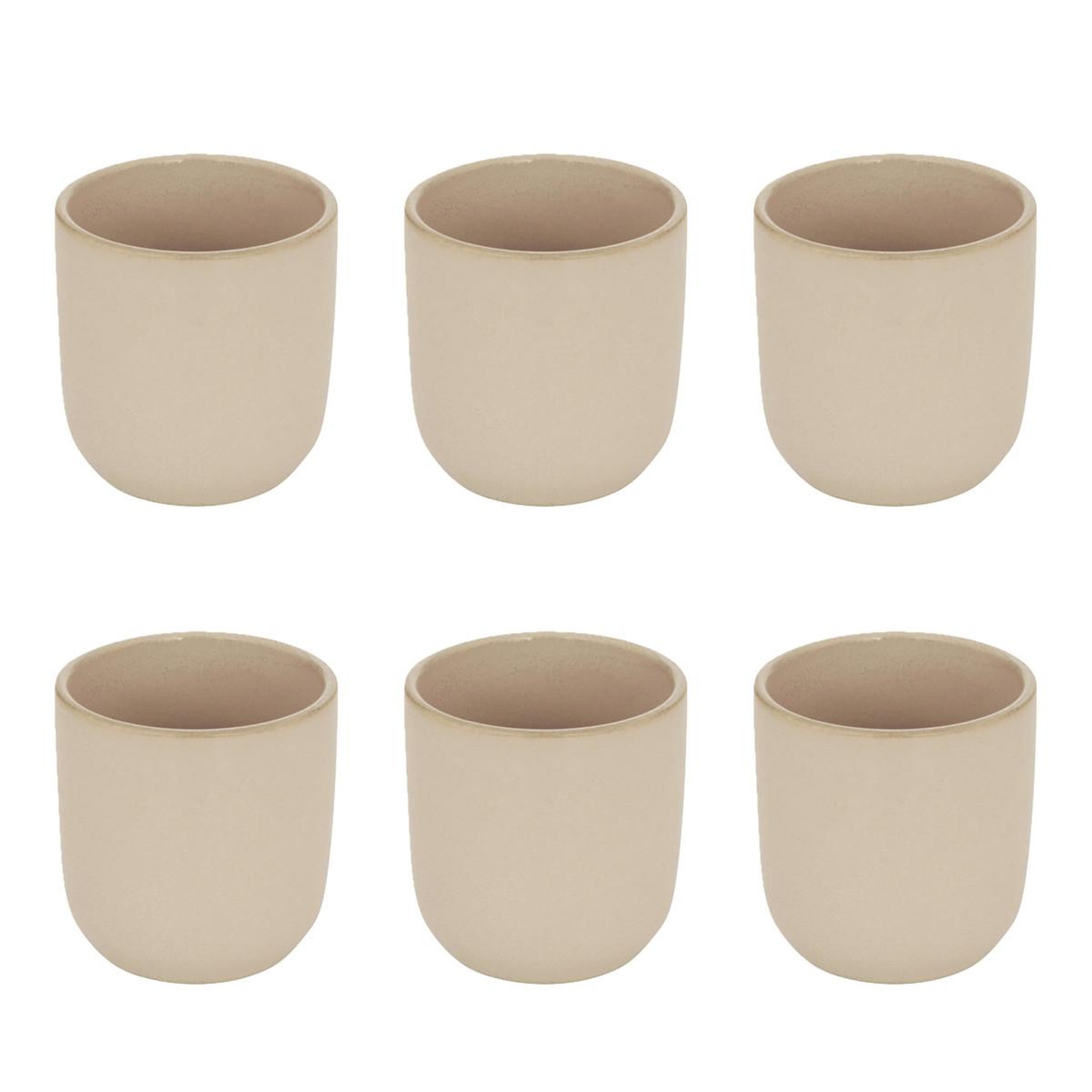 SECRET DE GOURMET Lot de 6 tasses à café  terre inconnue  10cl beige