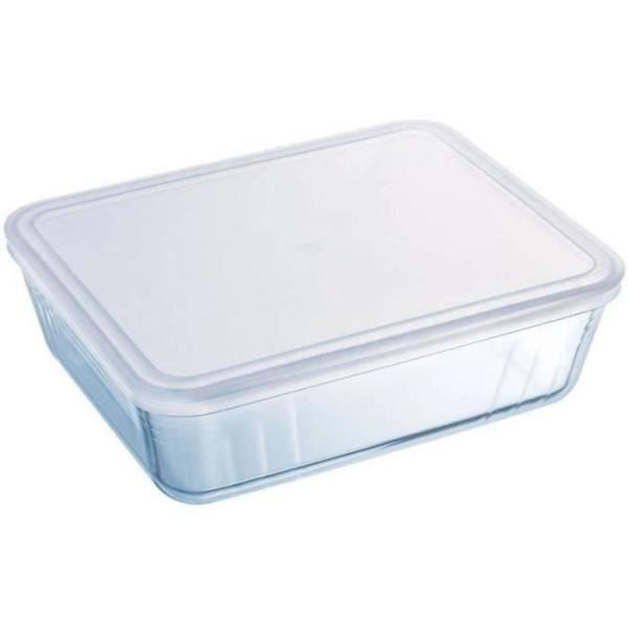 Voir la diapositive 2 : PYREX Plat rectangulaire 4l verre + couvercle plastique - 244P000/5043