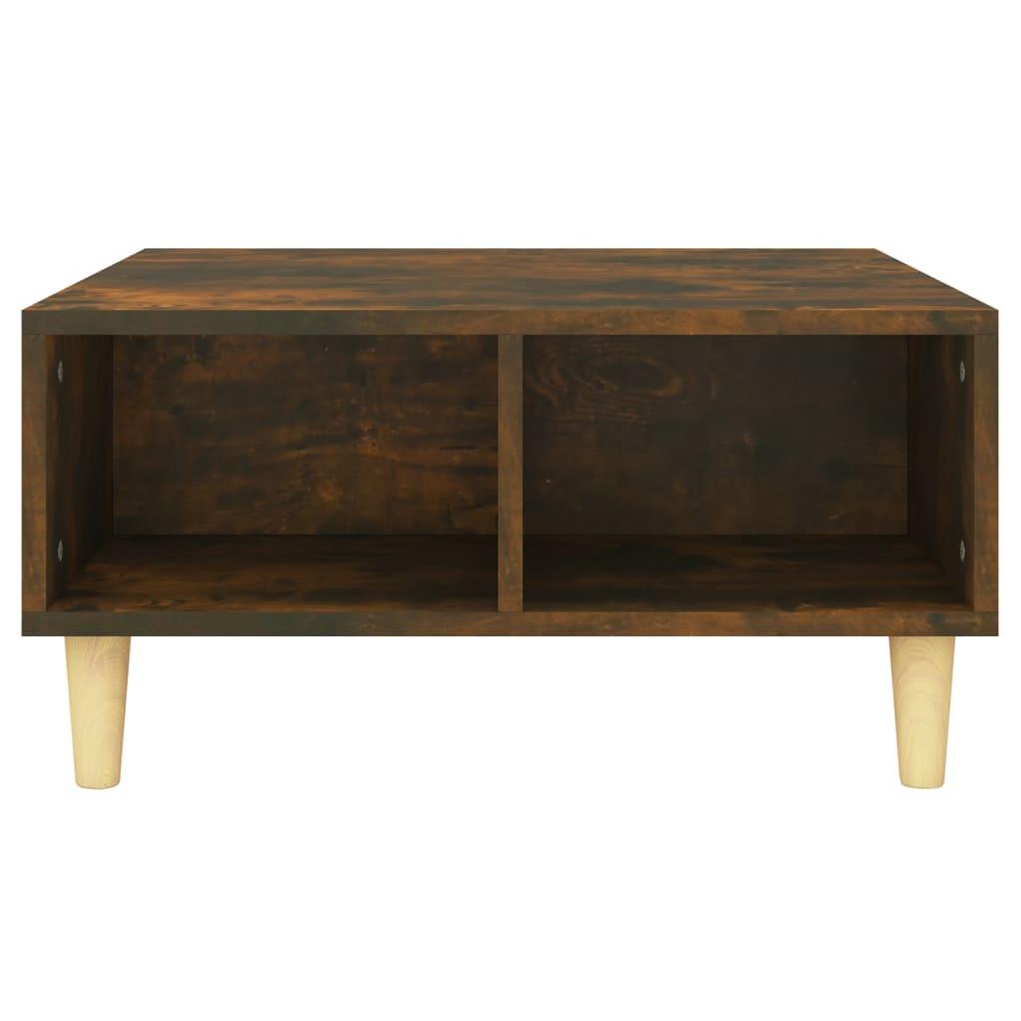 Voir la diapositive 4 : VIDAXL Table basse chene fume 60x60x30 cm bois d'ingenierie