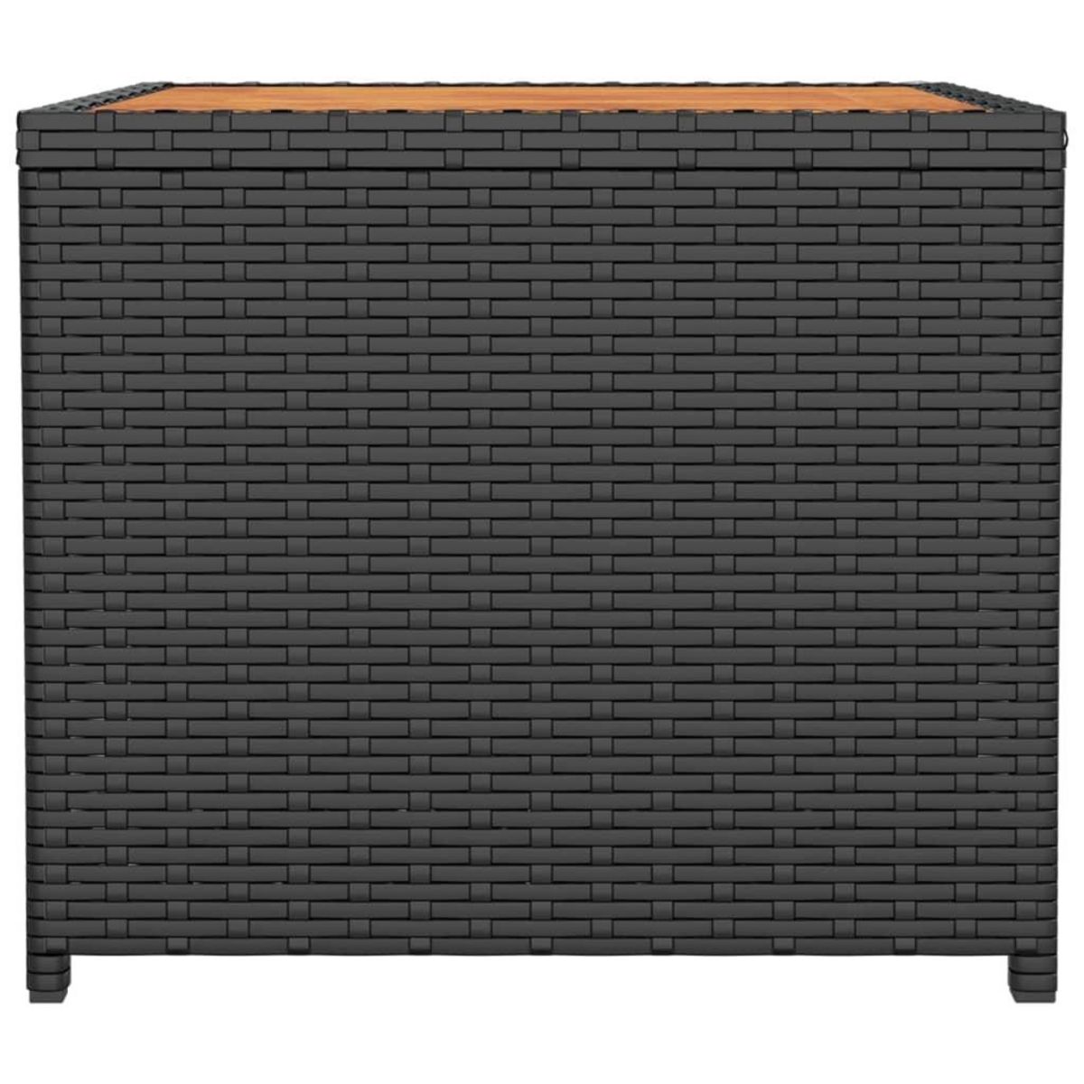 VIDAXL Table a the et dessus en bois Noir Resine tressee Acacia massif