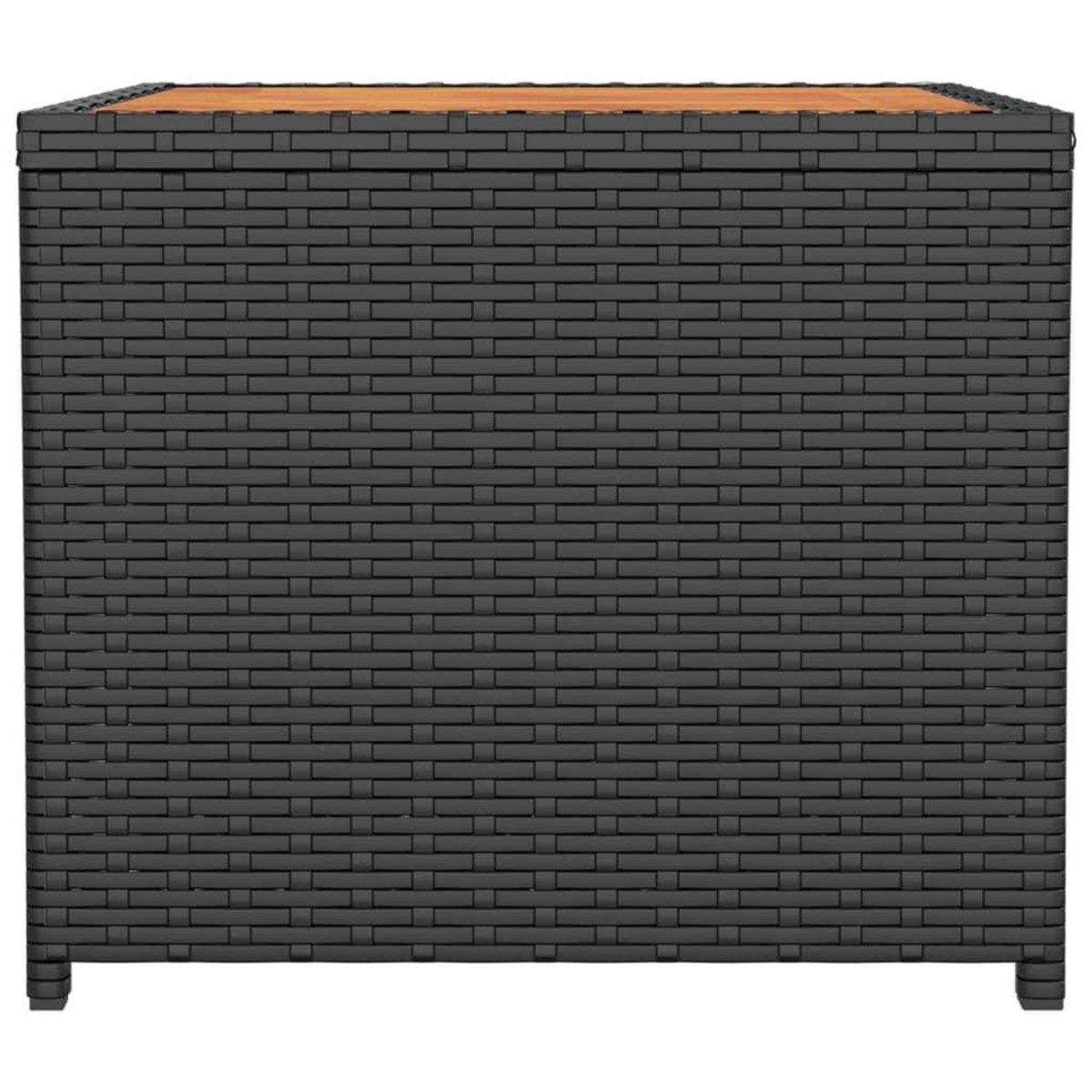 VIDAXL Table a the et dessus en bois Noir Resine tressee Acacia massif