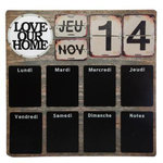 ATMOSPHERA Mémo en Ardoise  Semainier  57cm Naturel