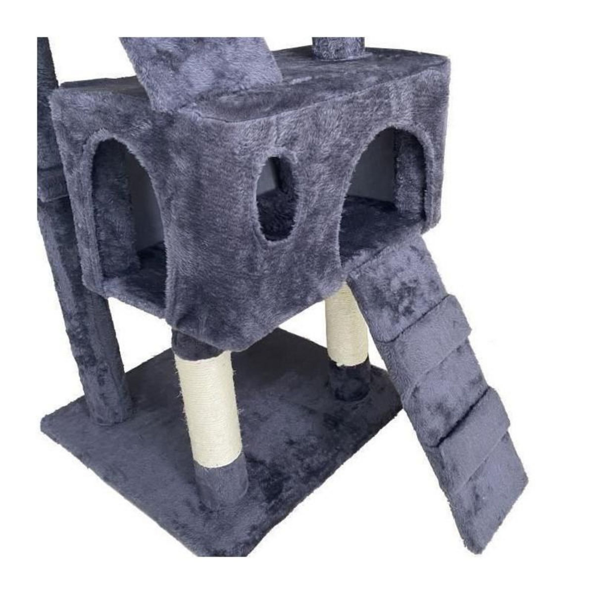 tectake BILLY Arbre a chat 170 cm - Griffoir + 2 Cabanes - Gris