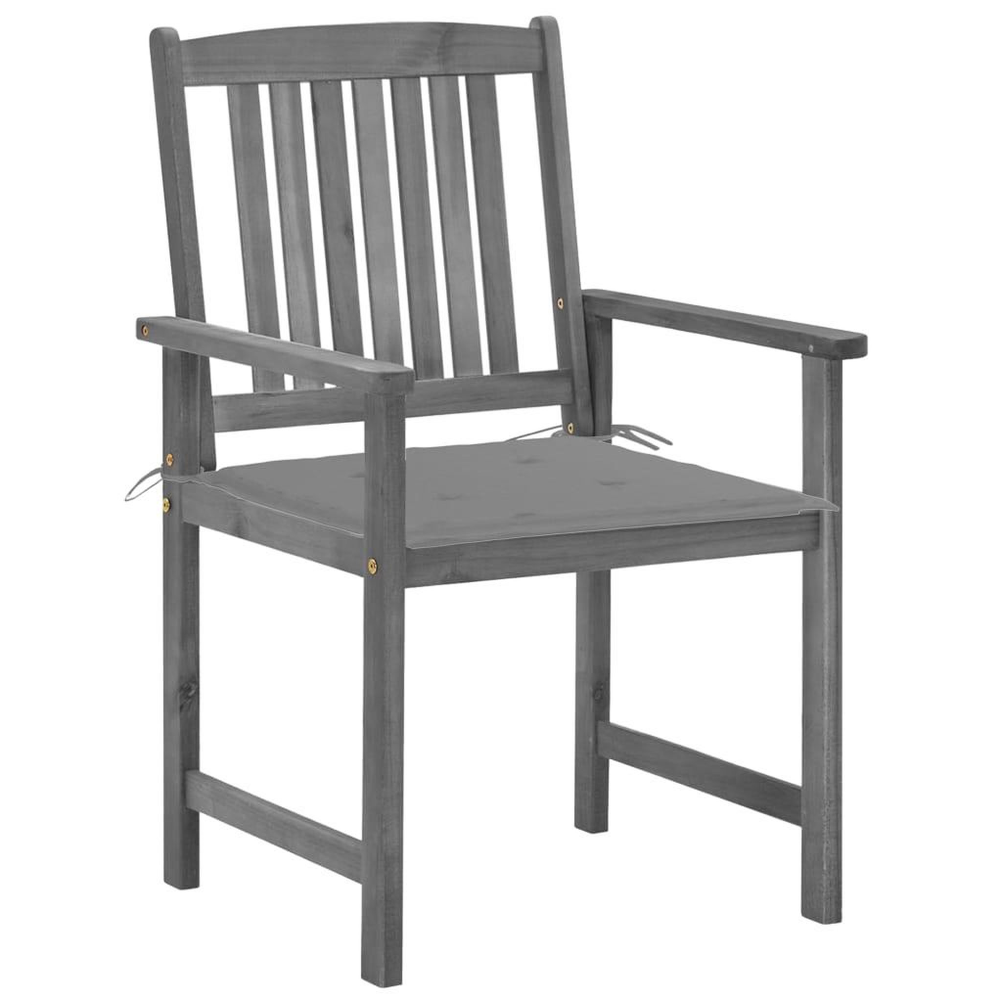 Voir la diapositive 3 : VIDAXL Chaises de jardin et coussins lot de 4 Gris Bois acacia massif