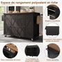 Voir la diapositive 4 : MERAX Desserte 4 portes 2 tiroirs coloris noir mdf