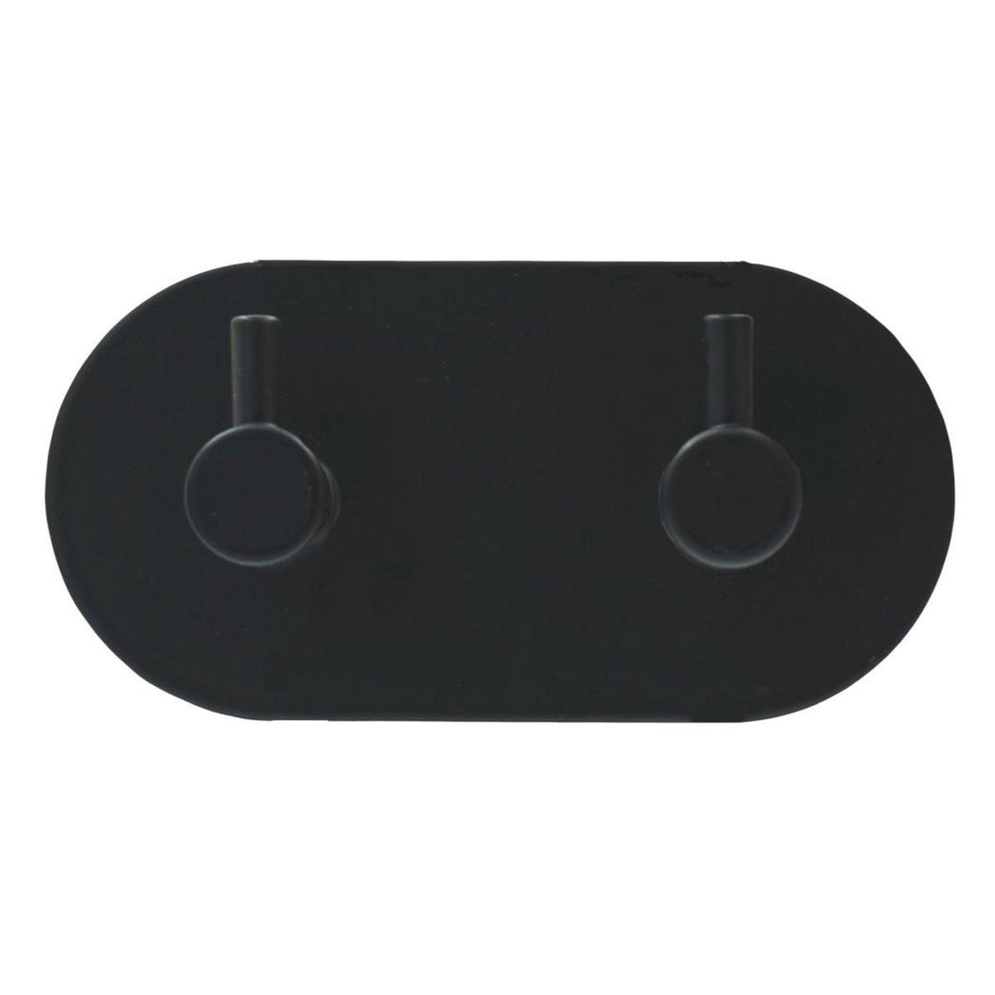 Douceur d'Intérieur Patère adhésive ovale 2 crochets  fixeo  9cm noir