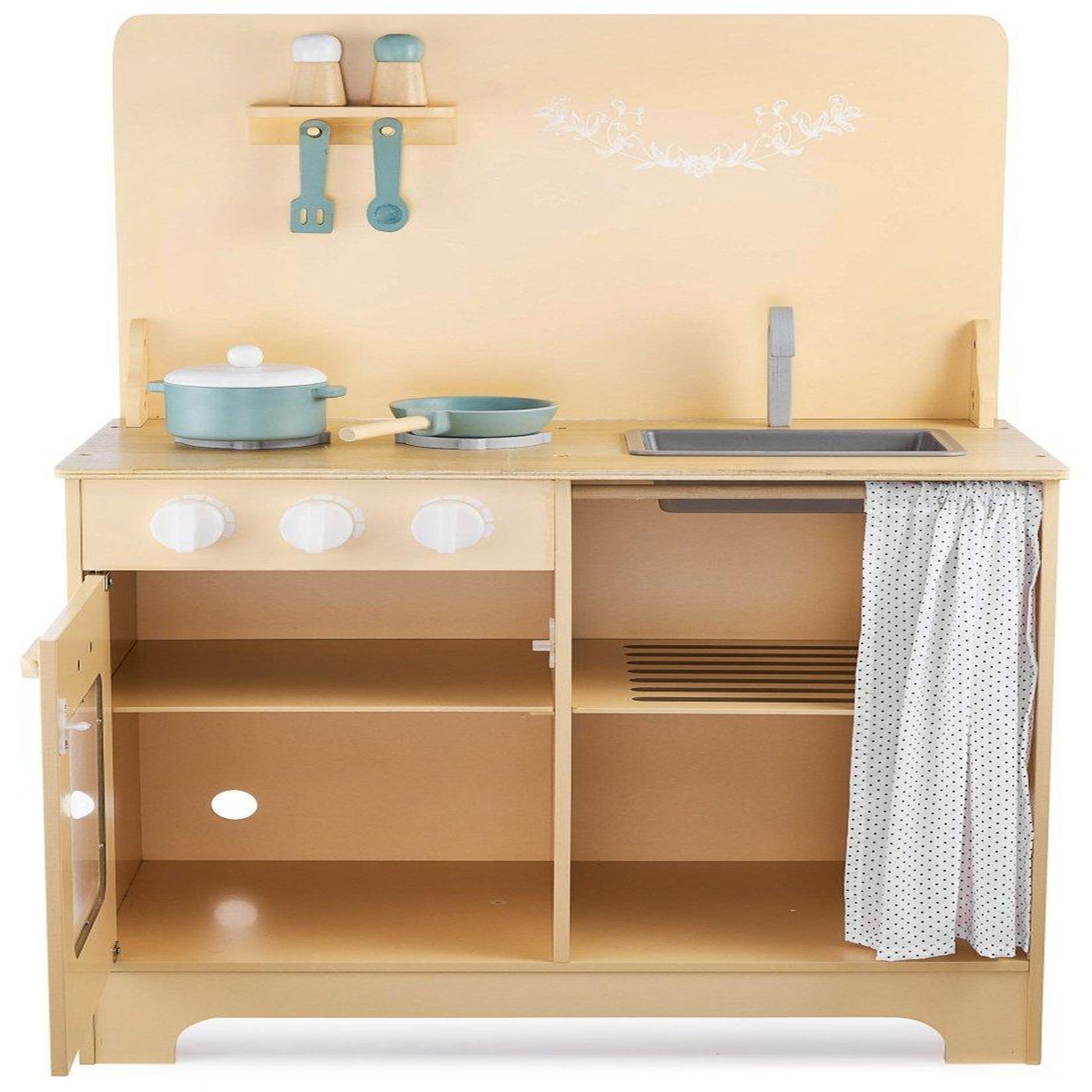 Voir la diapositive 4 : MAMABRUM Cuisine enfant en bois avec led et accessoires mamabrum