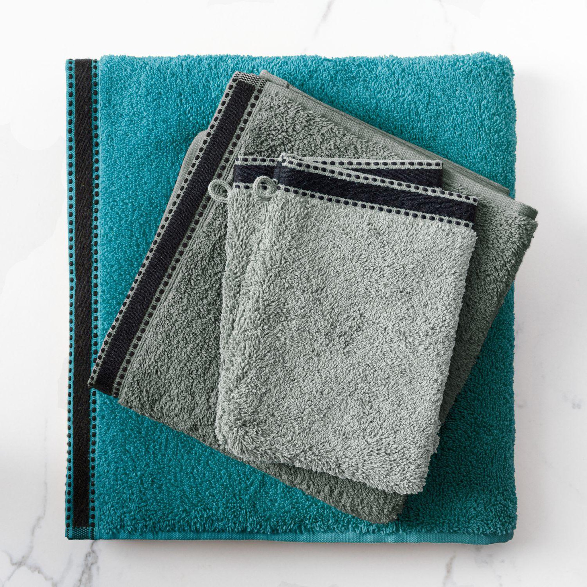 Voir la diapositive 5 : ATMOSPHERA Drap de bain Joia avec liseré