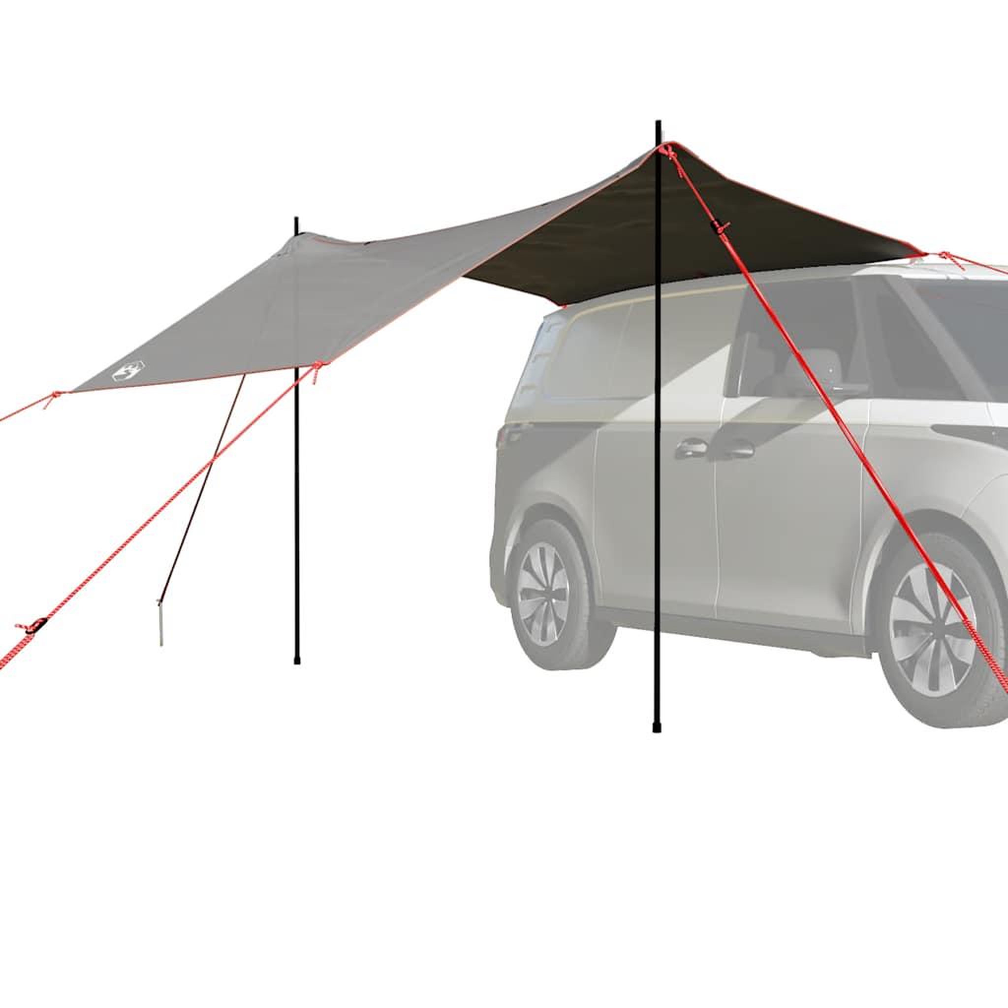 VIDAXL Tente de voiture gris et orange impermeable