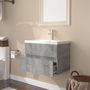 Voir la diapositive 4 : VIDAXL Meuble lavabo avec bassin integre Sonoma gris Bois d'ingenierie