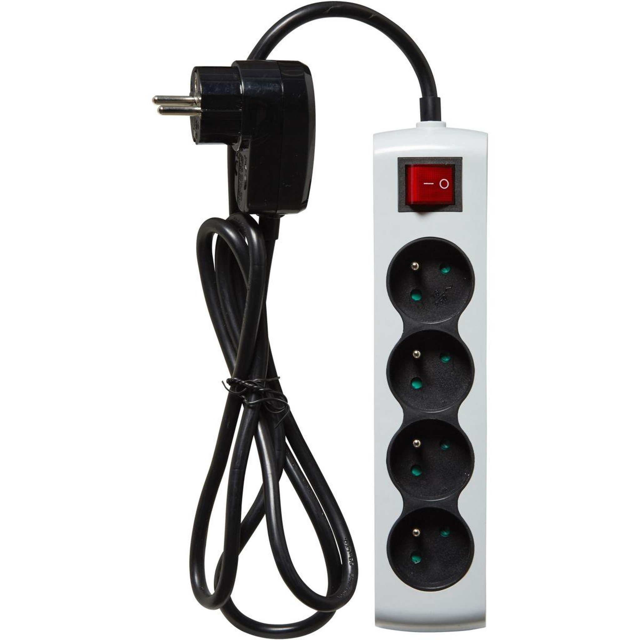 ESSENTIEL B Multiprise 4 prises parafoudre grise