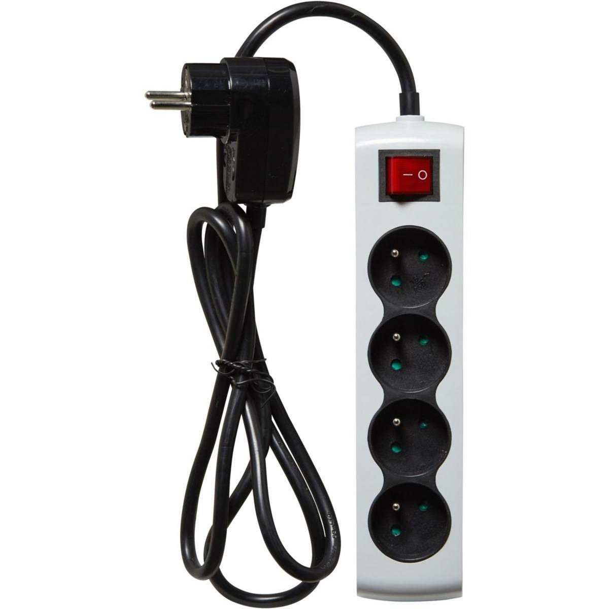 ESSENTIEL B Multiprise 4 prises parafoudre grise