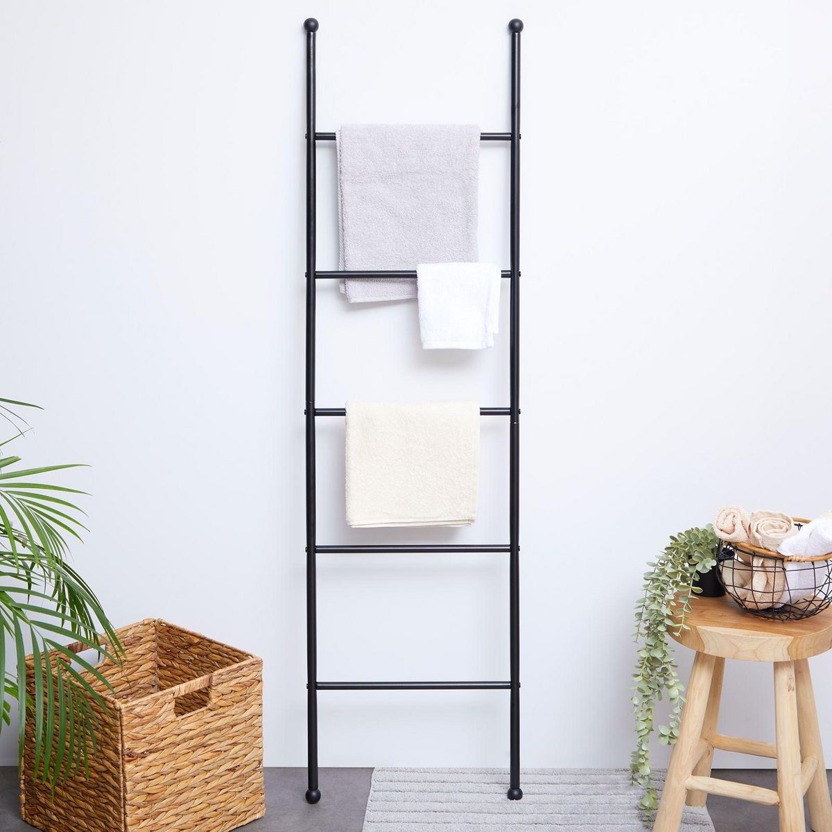 IDIMEX Echelle CASTEL porte-serviettes avec 5 barreaux, en métal