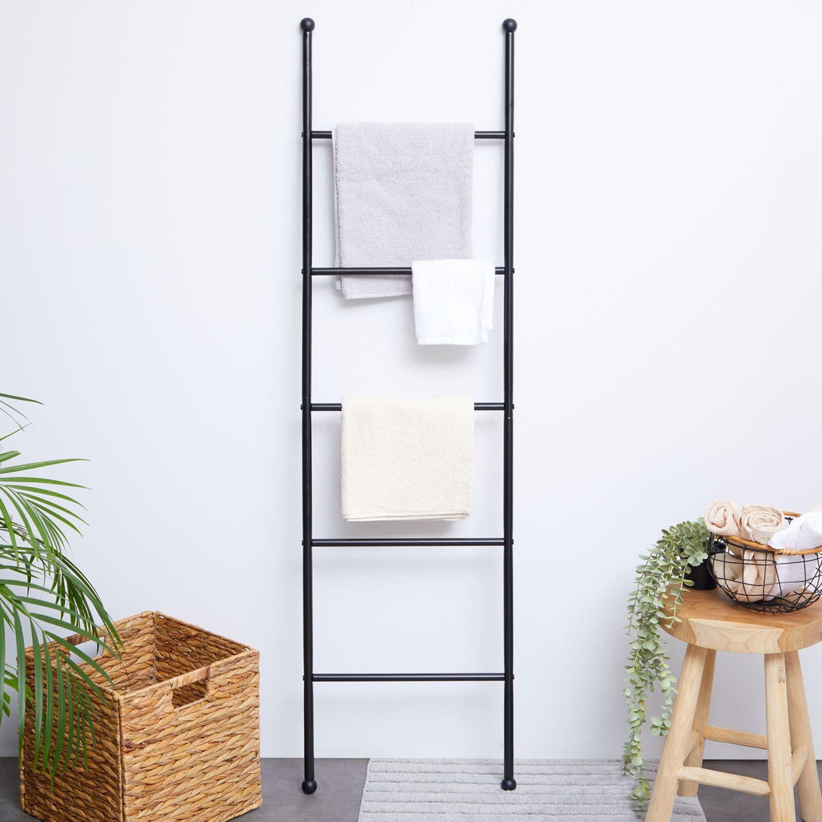 IDIMEX Echelle CASTEL porte-serviettes avec 5 barreaux, en métal