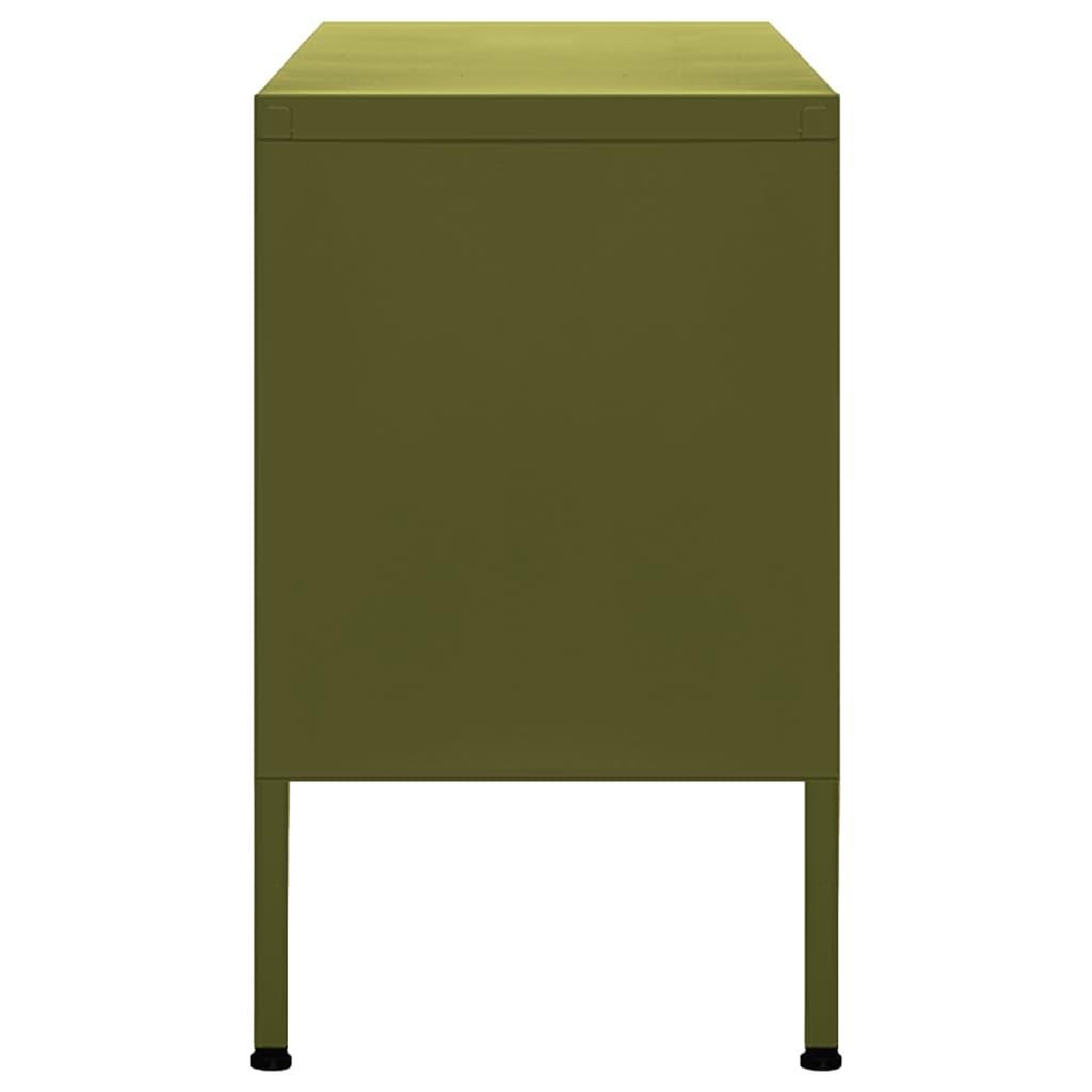Voir la diapositive 4 : VIDAXL Meuble TV Vert olive 105x35x50 cm Acier
