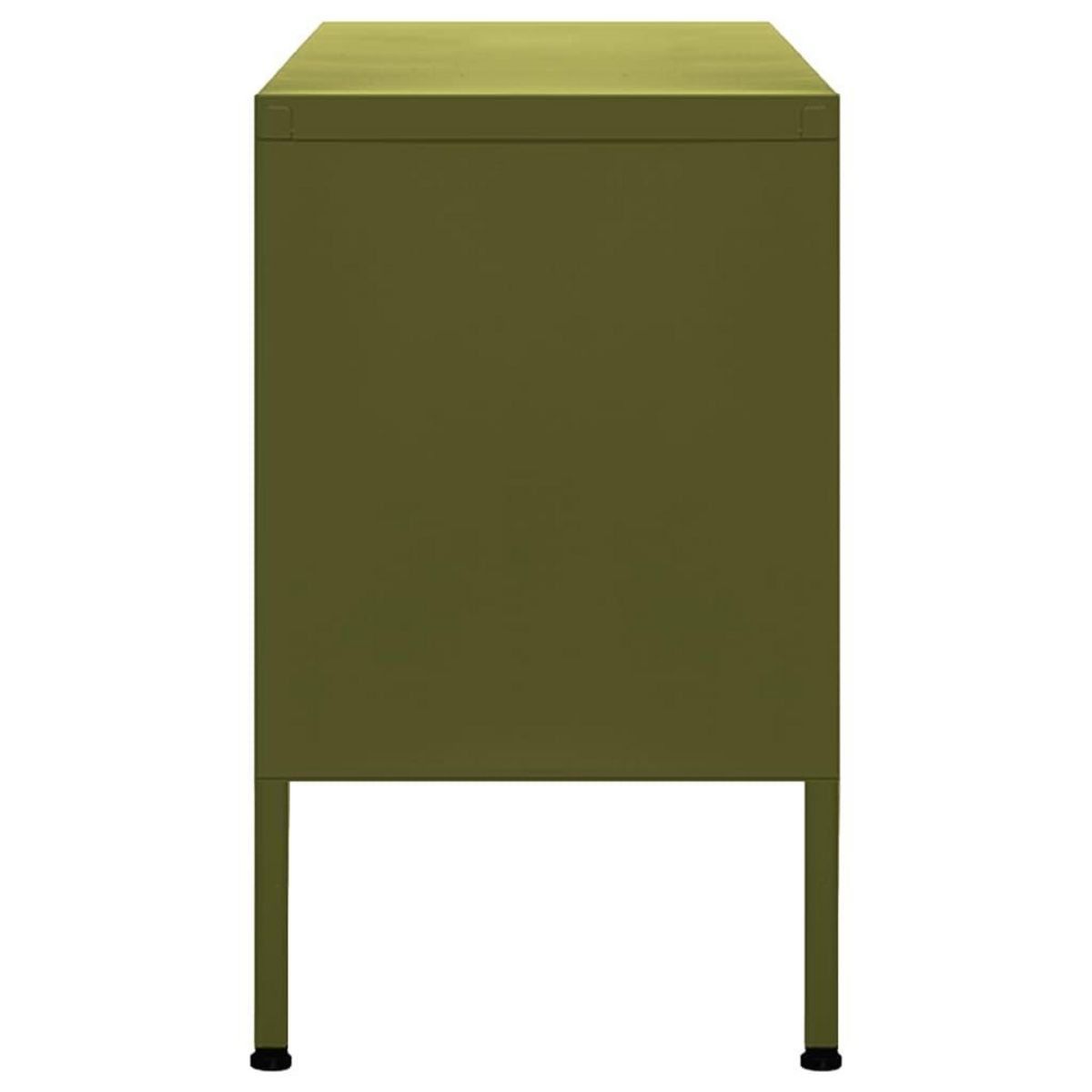 VIDAXL Meuble TV Vert olive 105x35x50 cm Acier