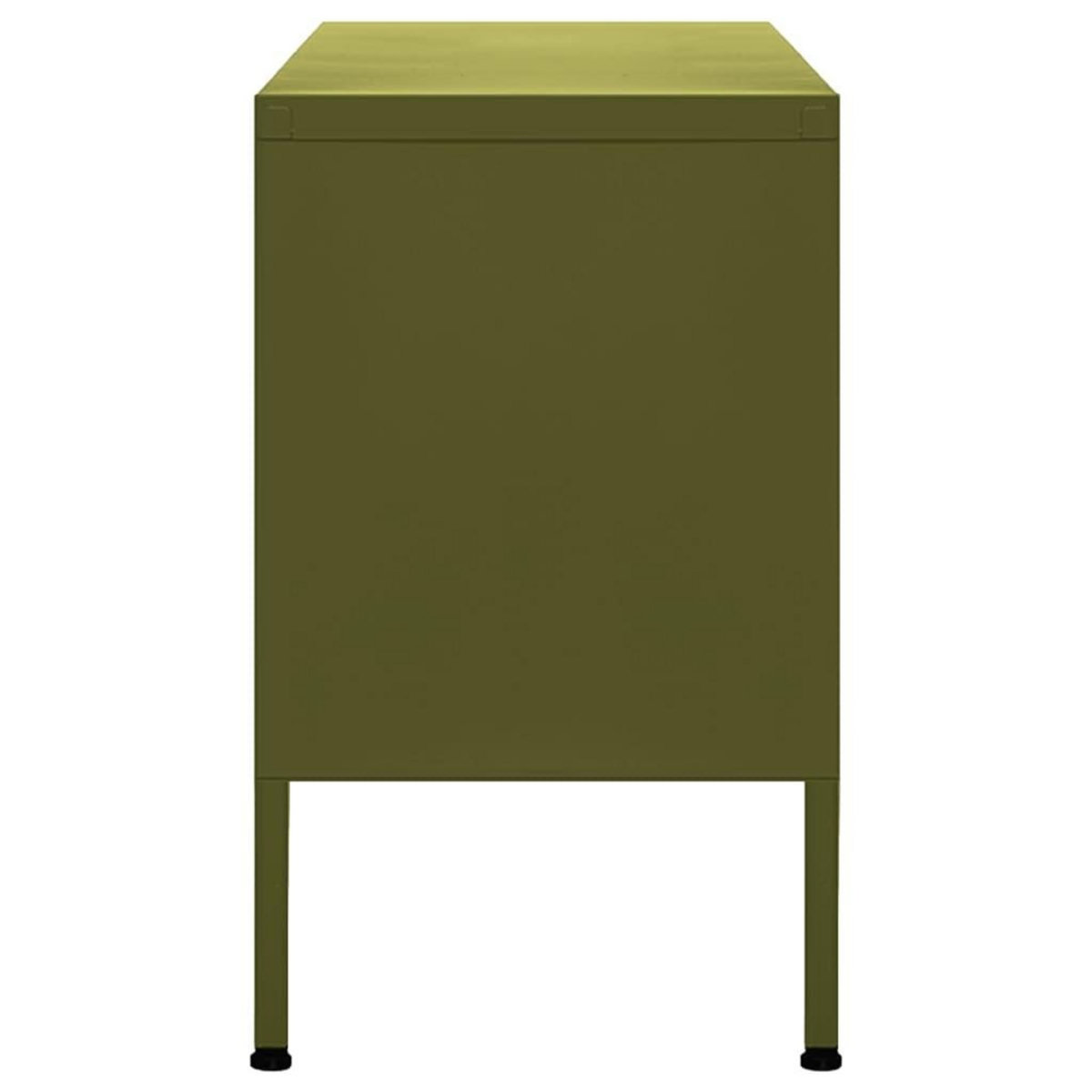 VIDAXL Meuble TV Vert olive 105x35x50 cm Acier