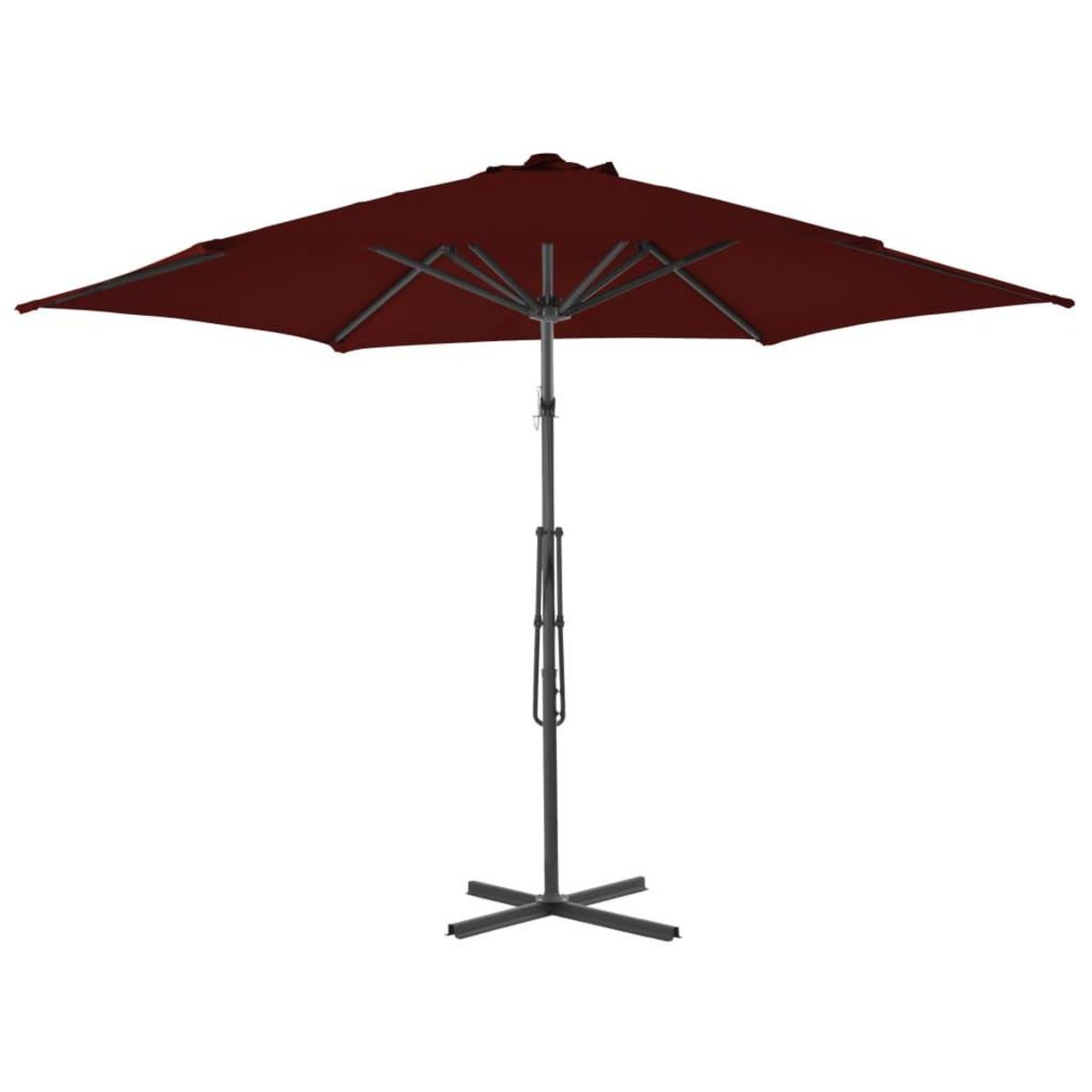 VIDAXL Parasol de jardin avec mat en acier rouge bordeaux 300x230 cm