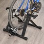 HOMCOM Home trainer pour vélo support entraînement vélo VTT trainer magnétique pliable 5 niveaux de résistance réglable noir