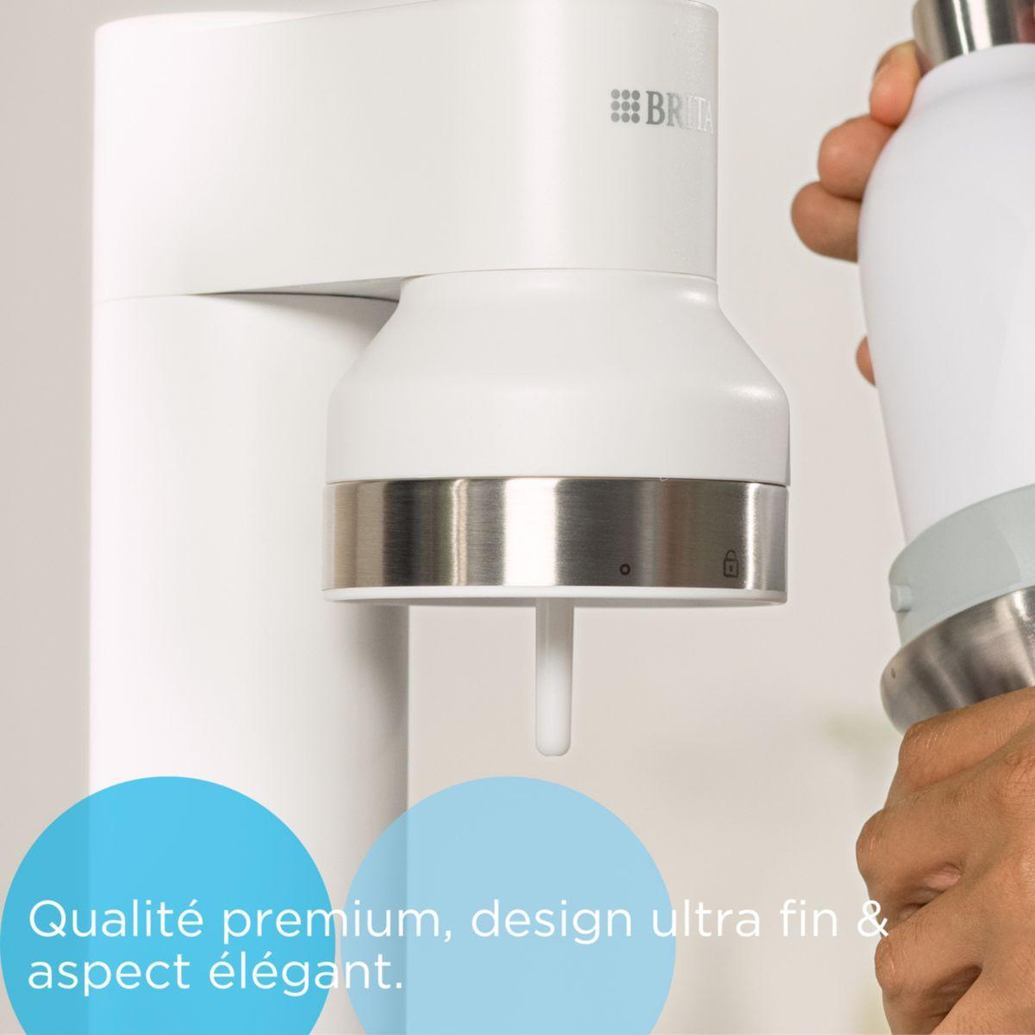 Voir la diapositive 5 : Brita Machine à soda sodaTRIO blanche + 1 cylindre CO+ 1 bouteille verre 1L + 1 bouteille isotherme 0.65L