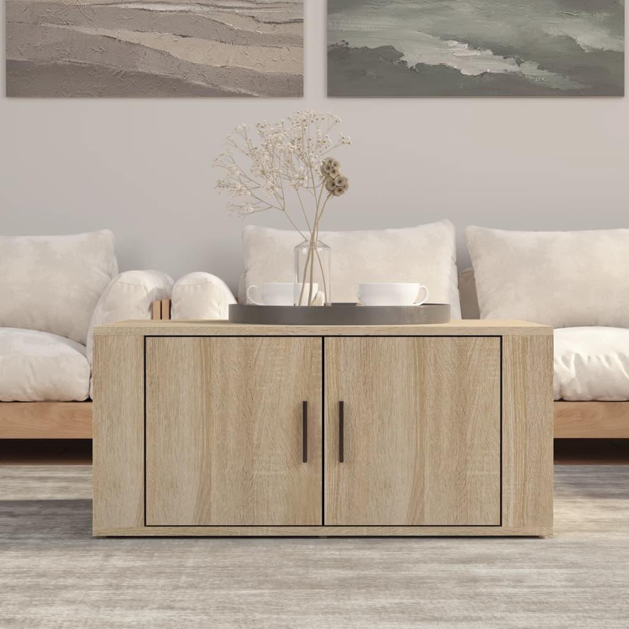 Voir la diapositive 1 : VIDAXL Table basse Chene sonoma 80x50x36 cm Bois d'ingenierie