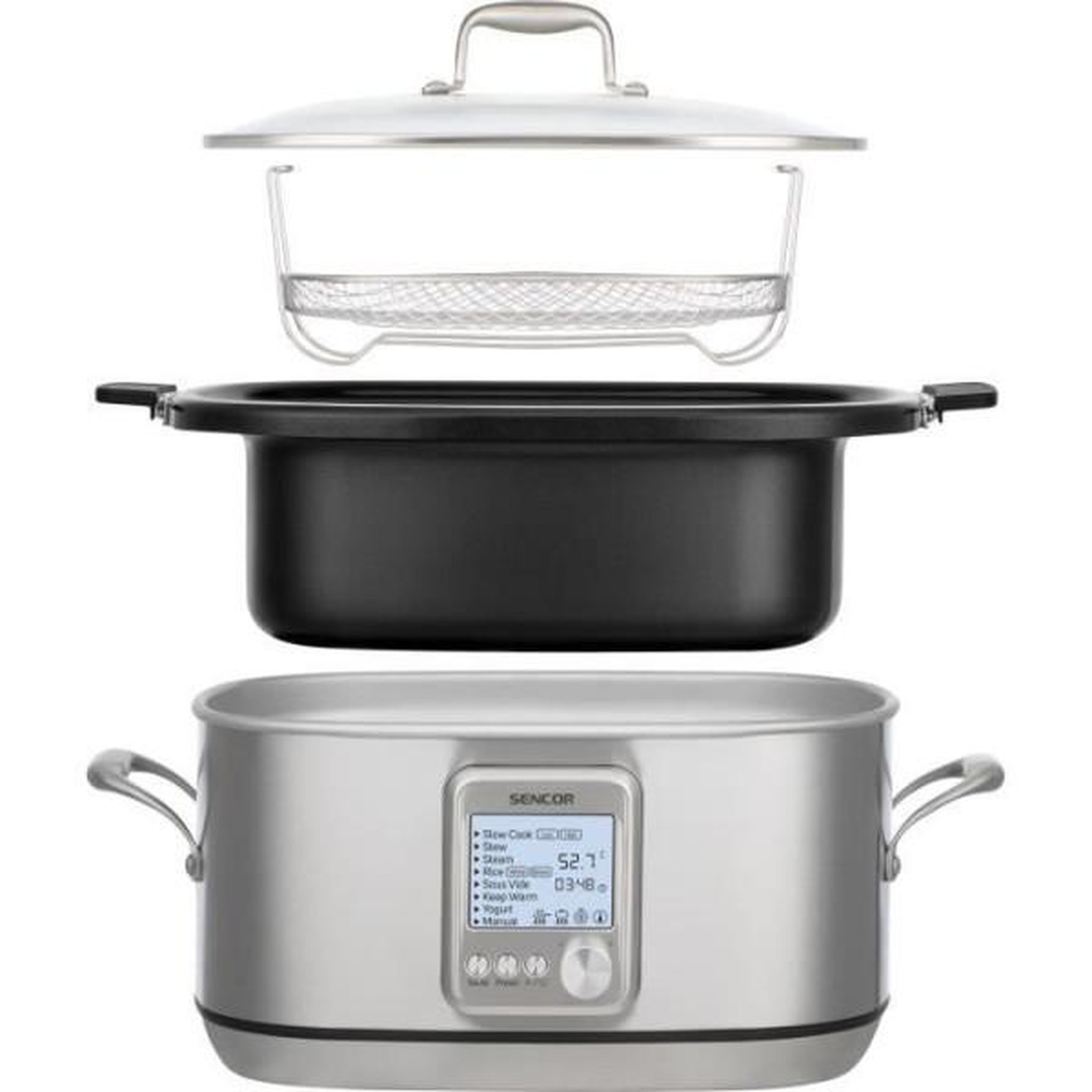 Voir la diapositive 3 : MARKET24 Mijoteuse - SENCOR - SPR 7200SS - 1250 W - 7 L - Argent