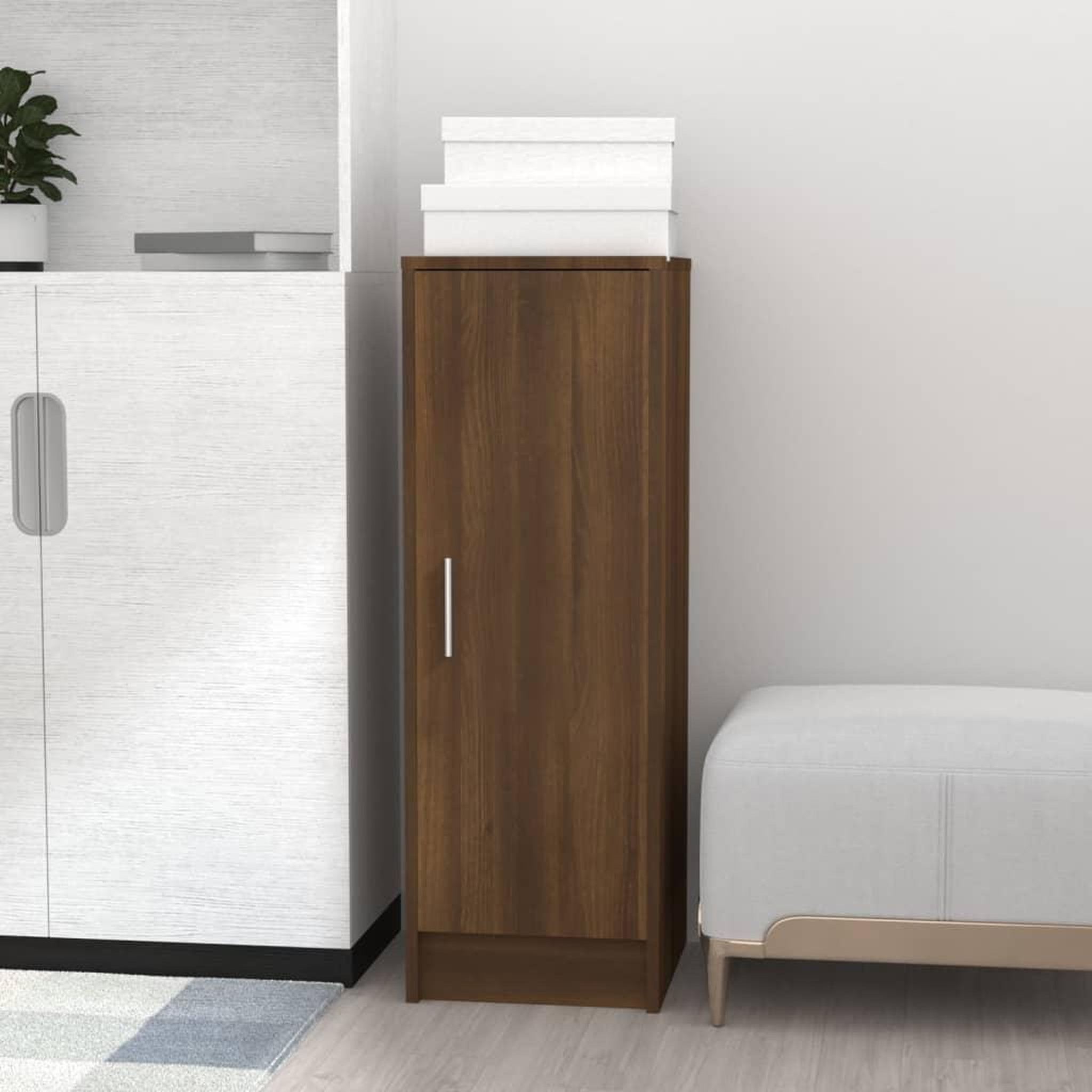 Voir la diapositive 3 : VIDAXL Meuble a chaussures Chene marron 32x35x92 cm Bois d'ingenierie