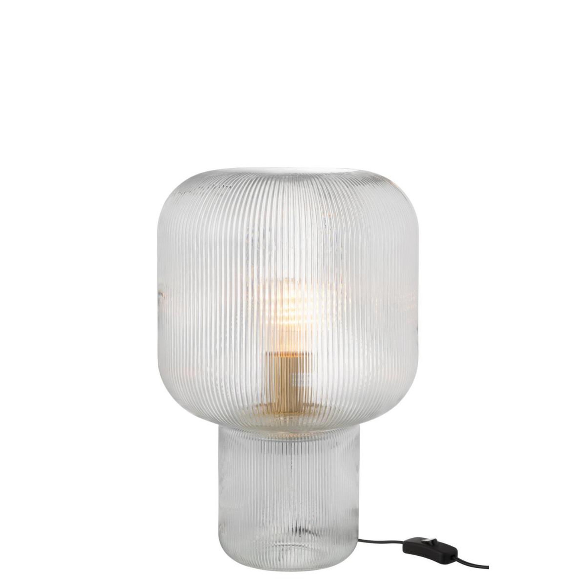 Voir la diapositive 2 : J-LINE Lampe à poser en verre  allyson  42cm transparent