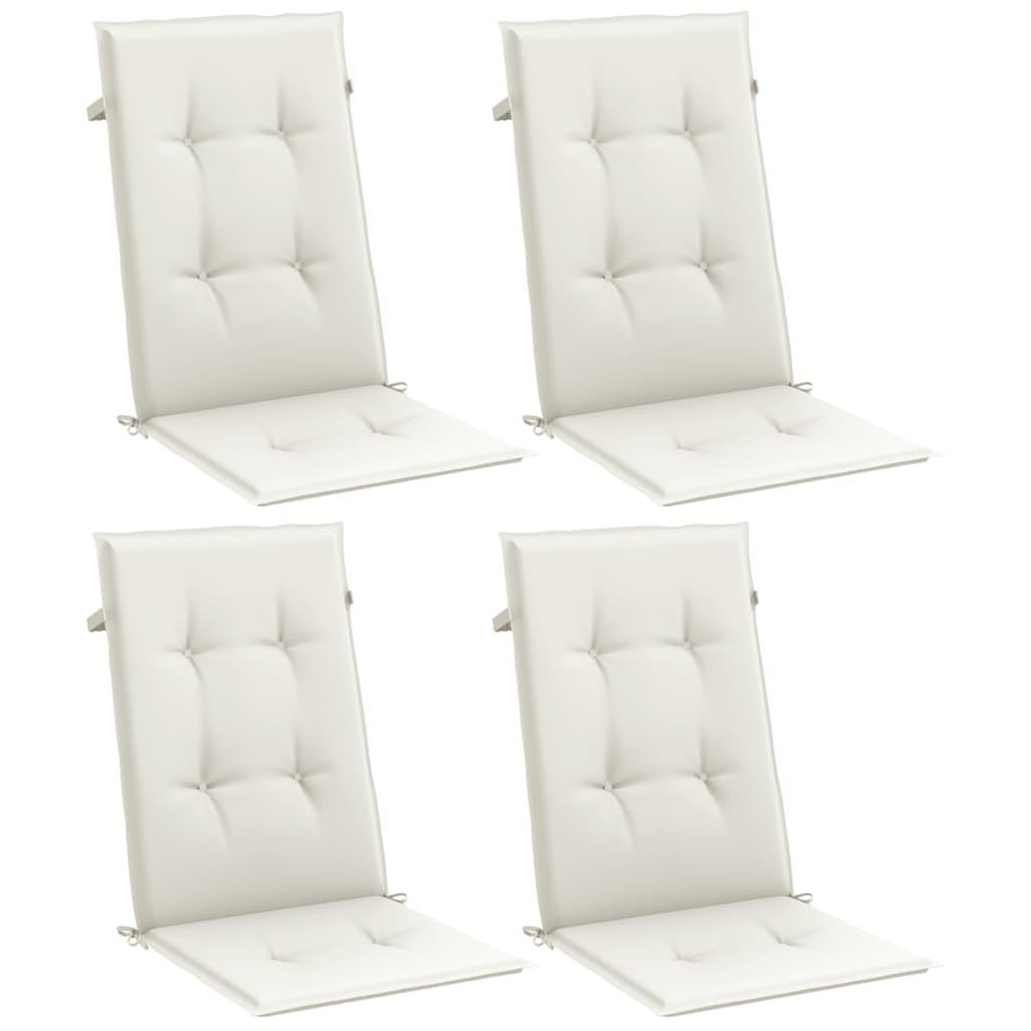 Voir la diapositive 3 : VIDAXL Coussins de chaise a dossier haut lot de 4 creme melange tissu